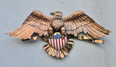 Monumental Handcrafted Copper American Eagle with Great Seal, Mid 20th Century