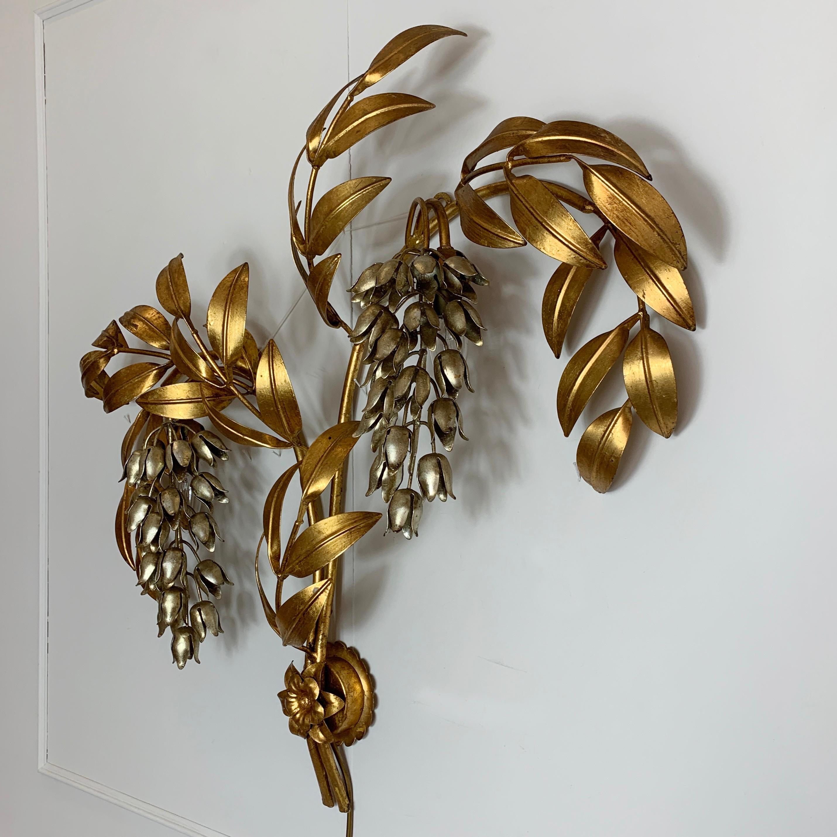 German Monumental Hans Kögl Pioggia D'oro Wall Light, 1970's