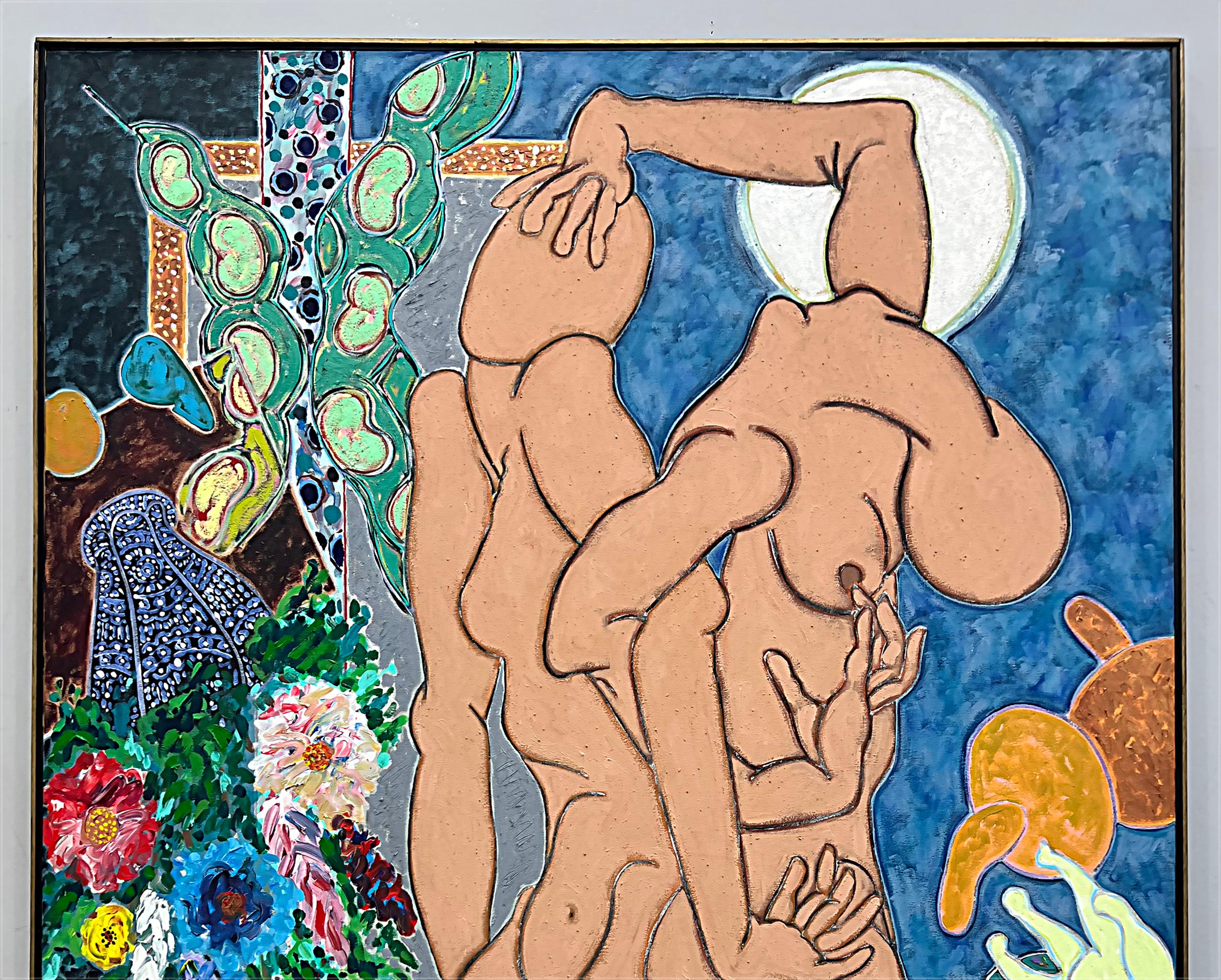 Monumental Harley Francis Pintura al Óleo Desnudos Masculinos Abstractos sobre Lienzo Moderno en venta