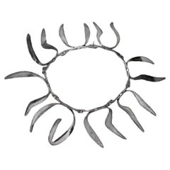 Monumental Harry Bertoia Silver Necklace, Bertoia Catalogue Raisonne D.JE.49