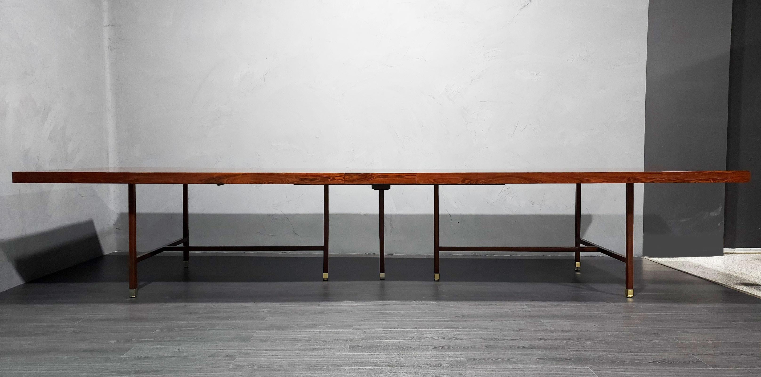 Monumental Harvey Probber Brazilian Rosewood Dining Table In Good Condition For Sale In Dallas, TX