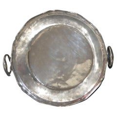 Monumental Heavy Antique South American Silver Serving Platter Peru or Bolivia 2