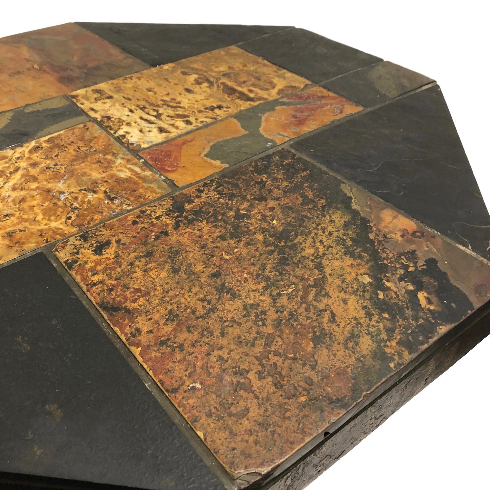 Mid-20th Century Monumental Heavy Coffee Table, Slate, Wood and Concrete, 1960s Dutch For Sale
