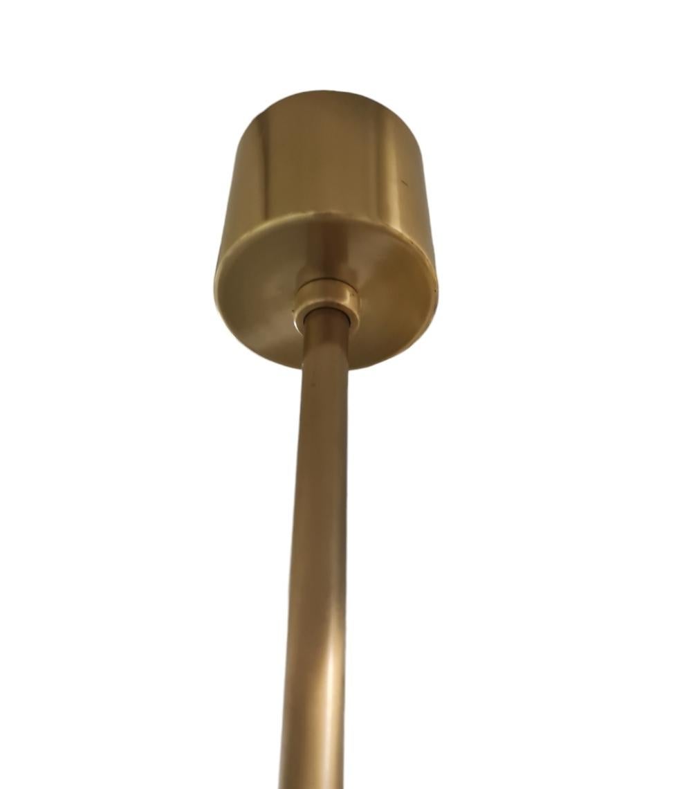 Monumental Heikki Turunen Chandelier 961-802 in Brass & Milk Glass, Orno 1970s 10