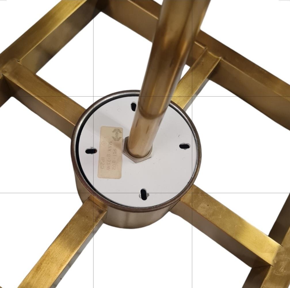 Monumental Heikki Turunen Chandelier 961-802 in Brass & Milk Glass, Orno 1970s 11