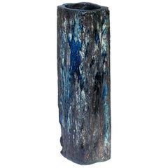 Monumental Helmut Schaeffenacker Blue Grey Black Vase, Germany, 1960s
