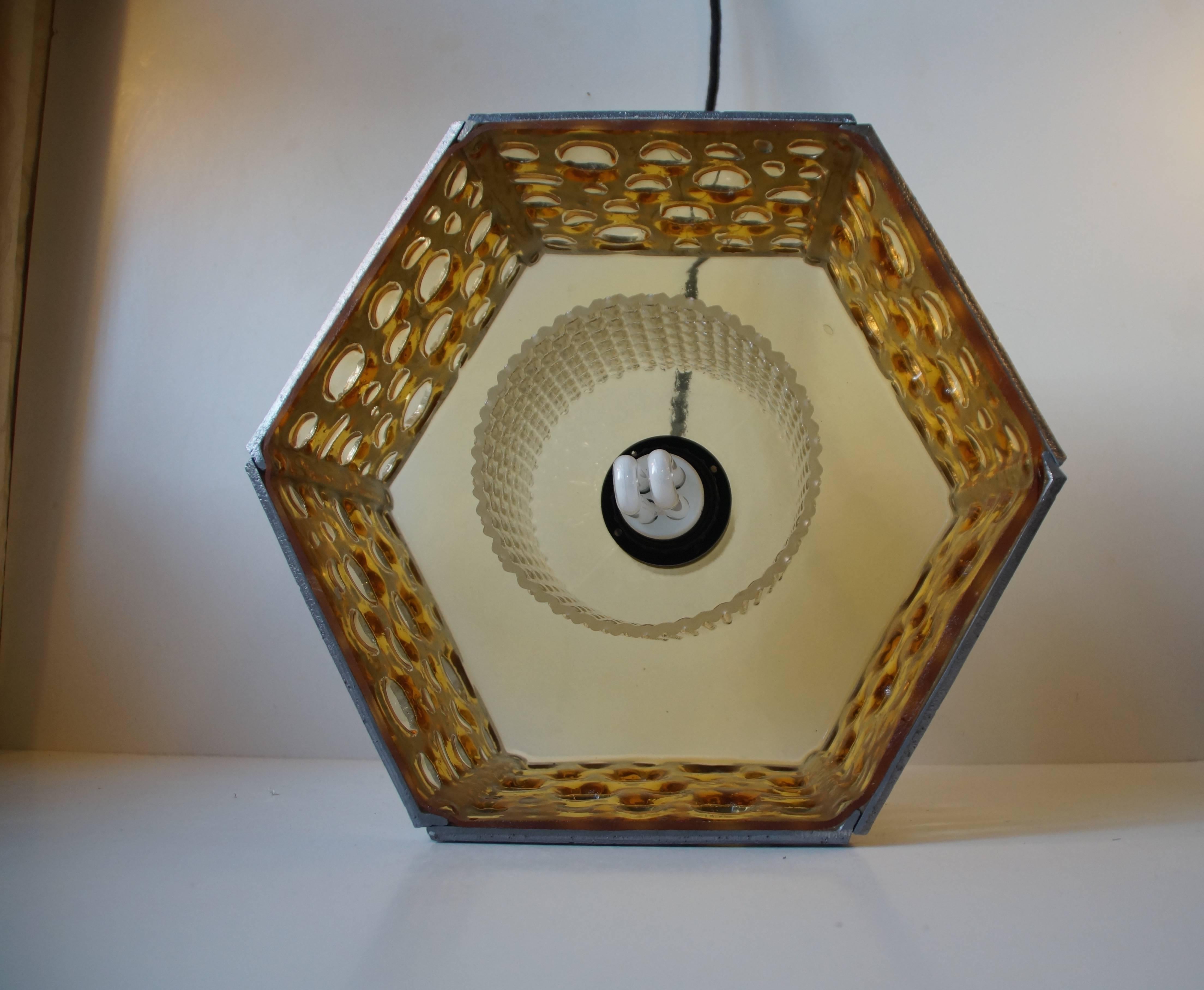 Mid-20th Century Monumental Hexagonal Brutalist Chandelier by Nanny Still for RAAK, circa 1960