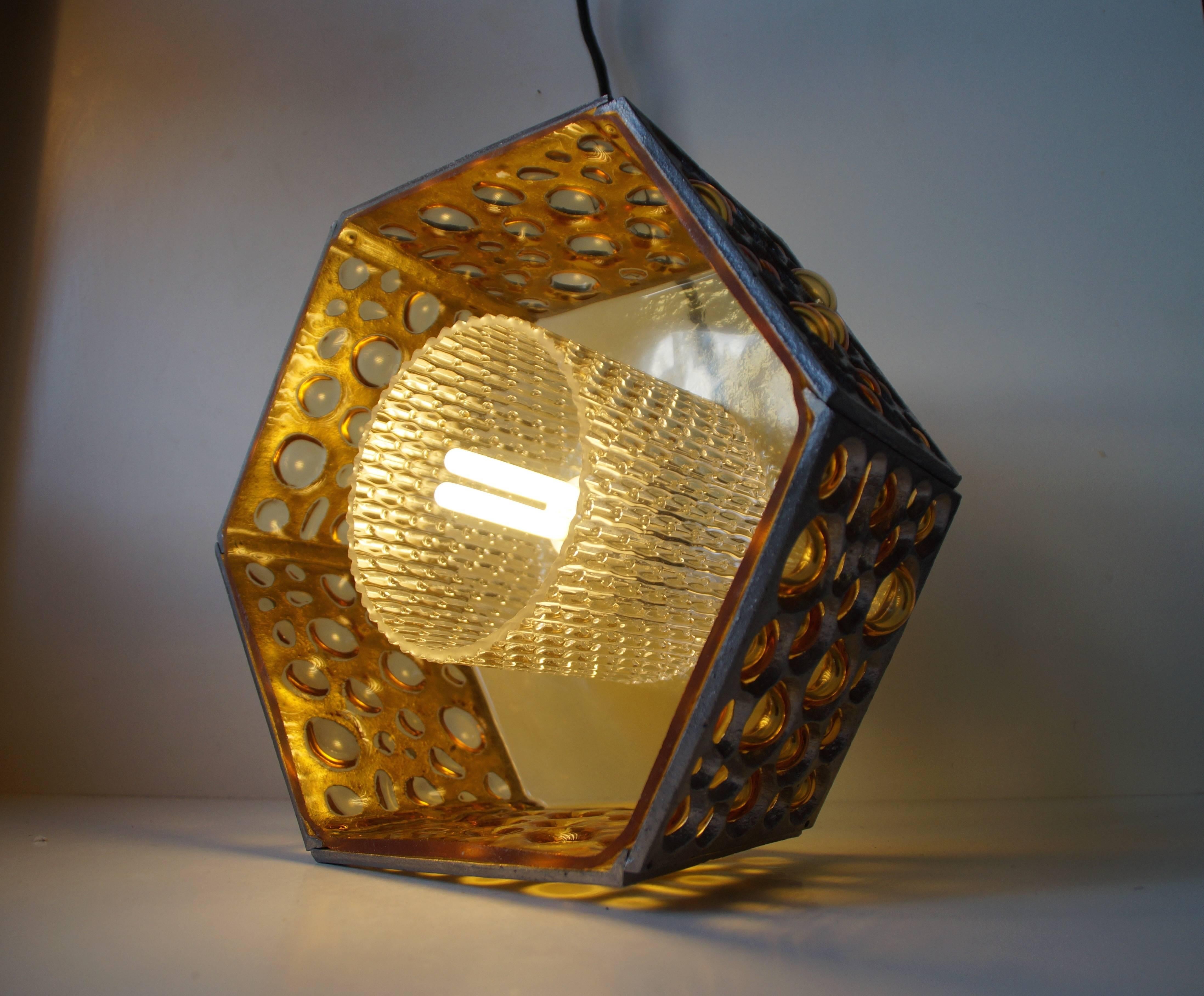 Metal Monumental Hexagonal Brutalist Chandelier by Nanny Still for RAAK, circa 1960