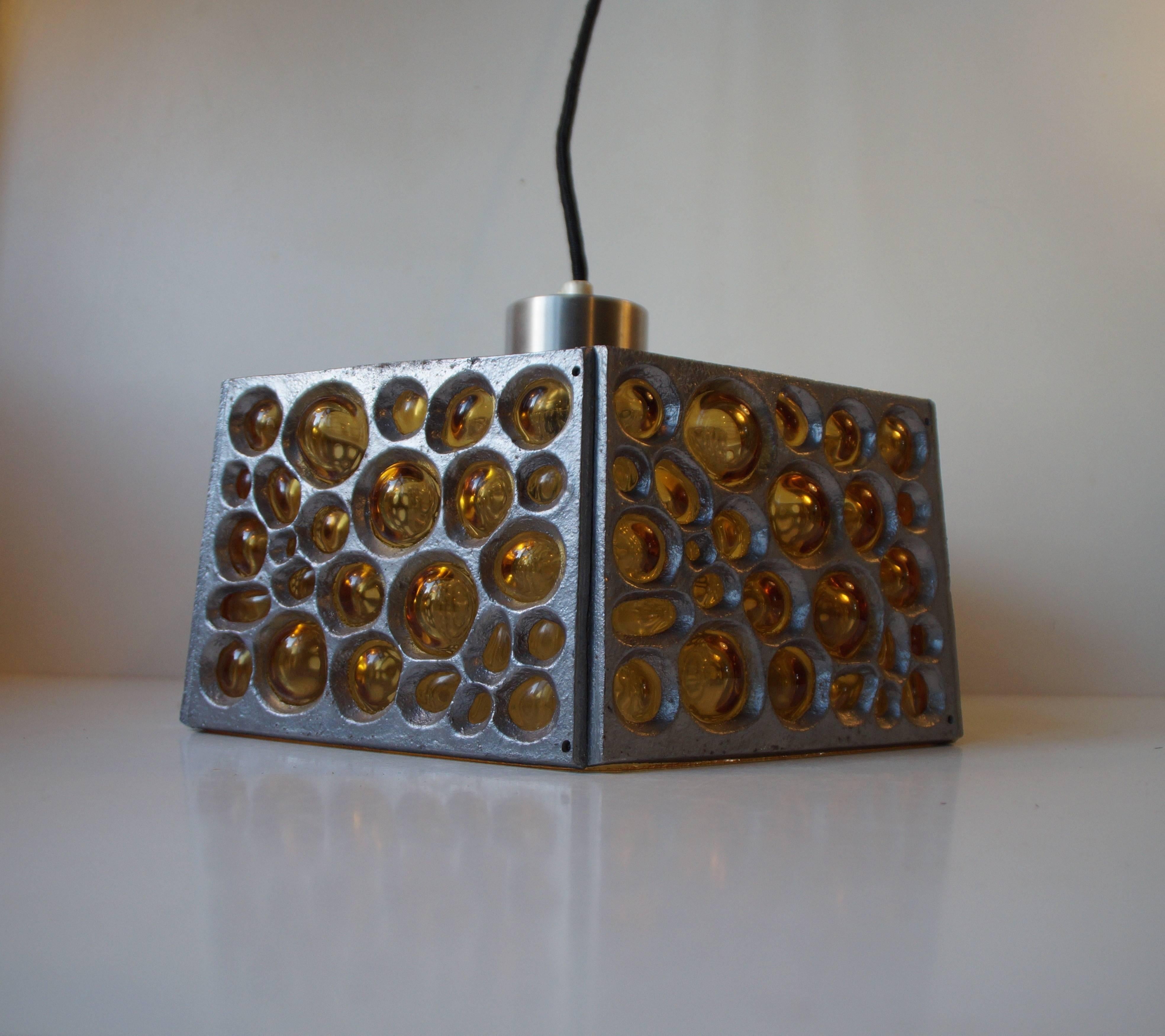 Monumental Hexagonal Brutalist Chandelier by Nanny Still for RAAK, circa 1960 1
