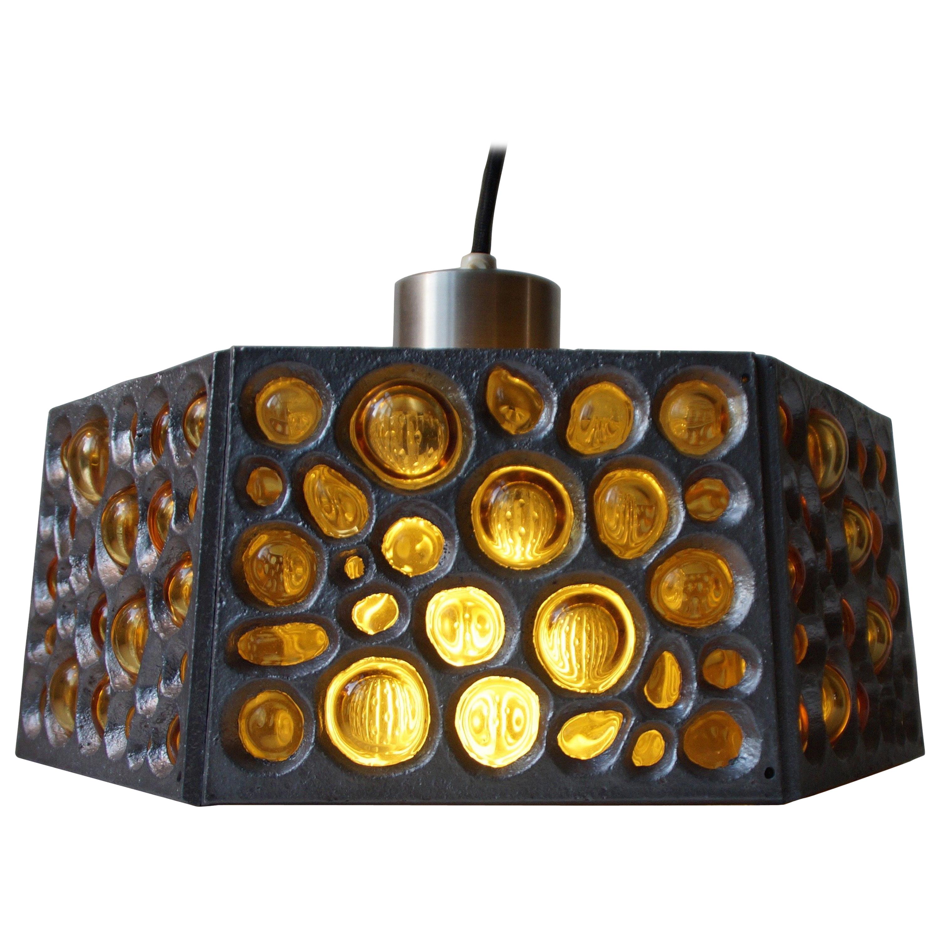 Monumental Hexagonal Brutalist Chandelier by Nanny Still for RAAK, circa 1960