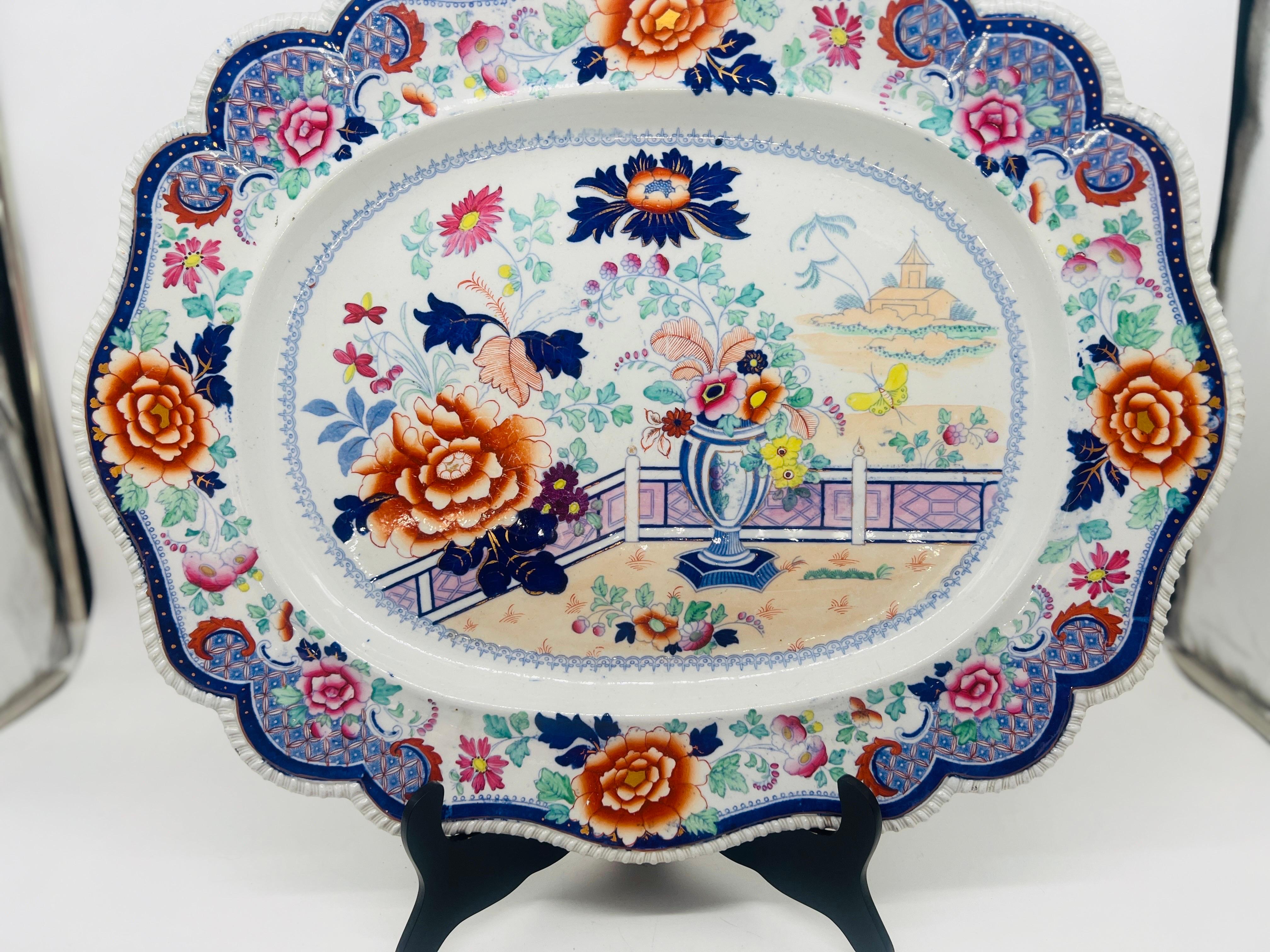 Monumental Hicks & Meigh English Ironstone Porcelain Platter, circa 1810 2