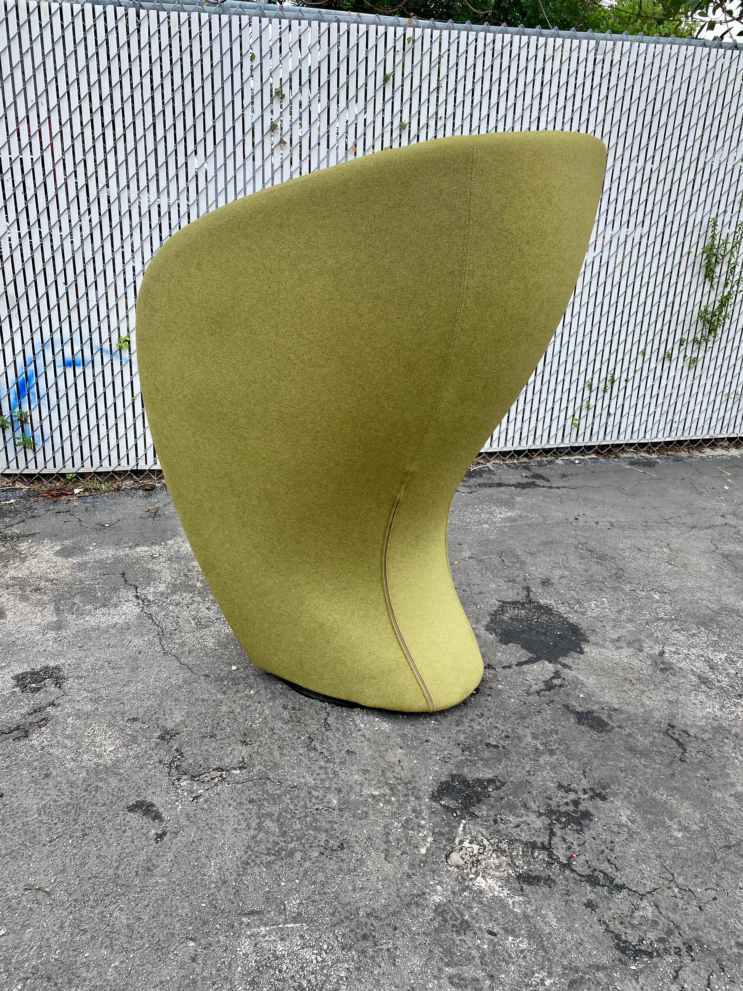 Upholstery Monumental Hightower Shelter Sculptural Swivel Chair For Sale