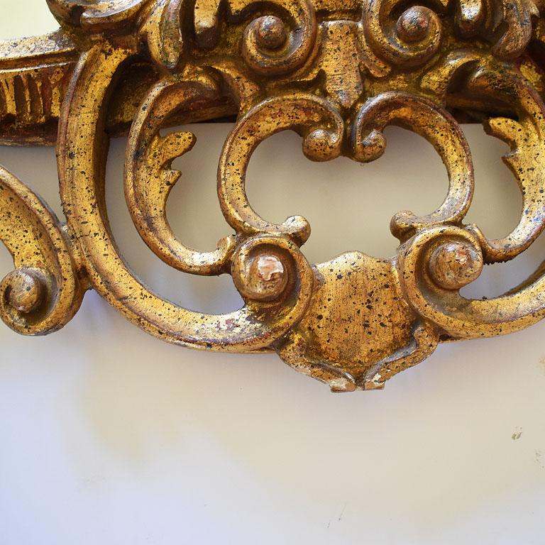 Américain Monumental miroir pagode en bois doré de style Chinoiserie Hollywood Regency