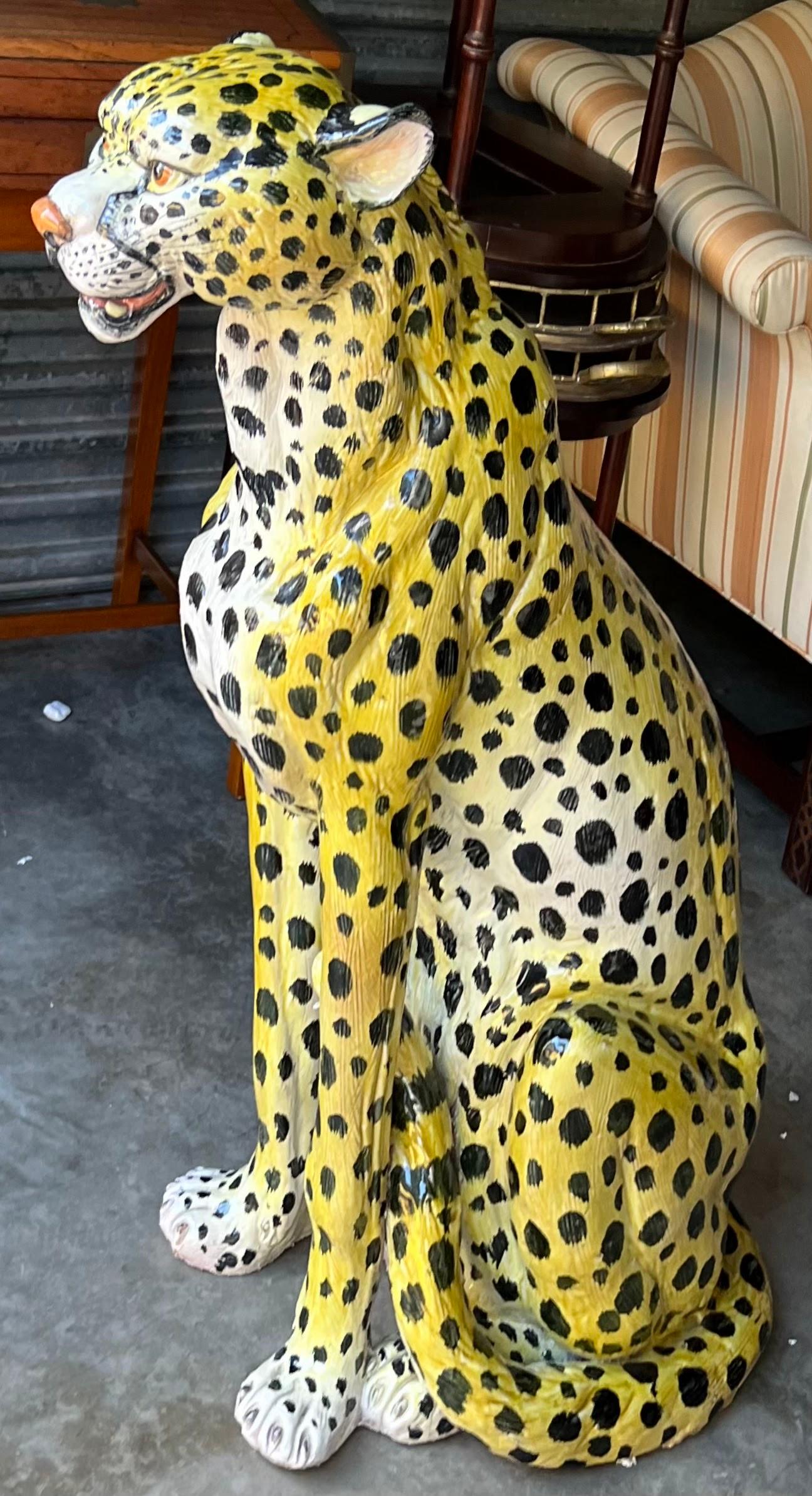 large leopard statue