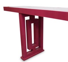 Monumental Hollywood Regency Pink Lacquered Altar Table