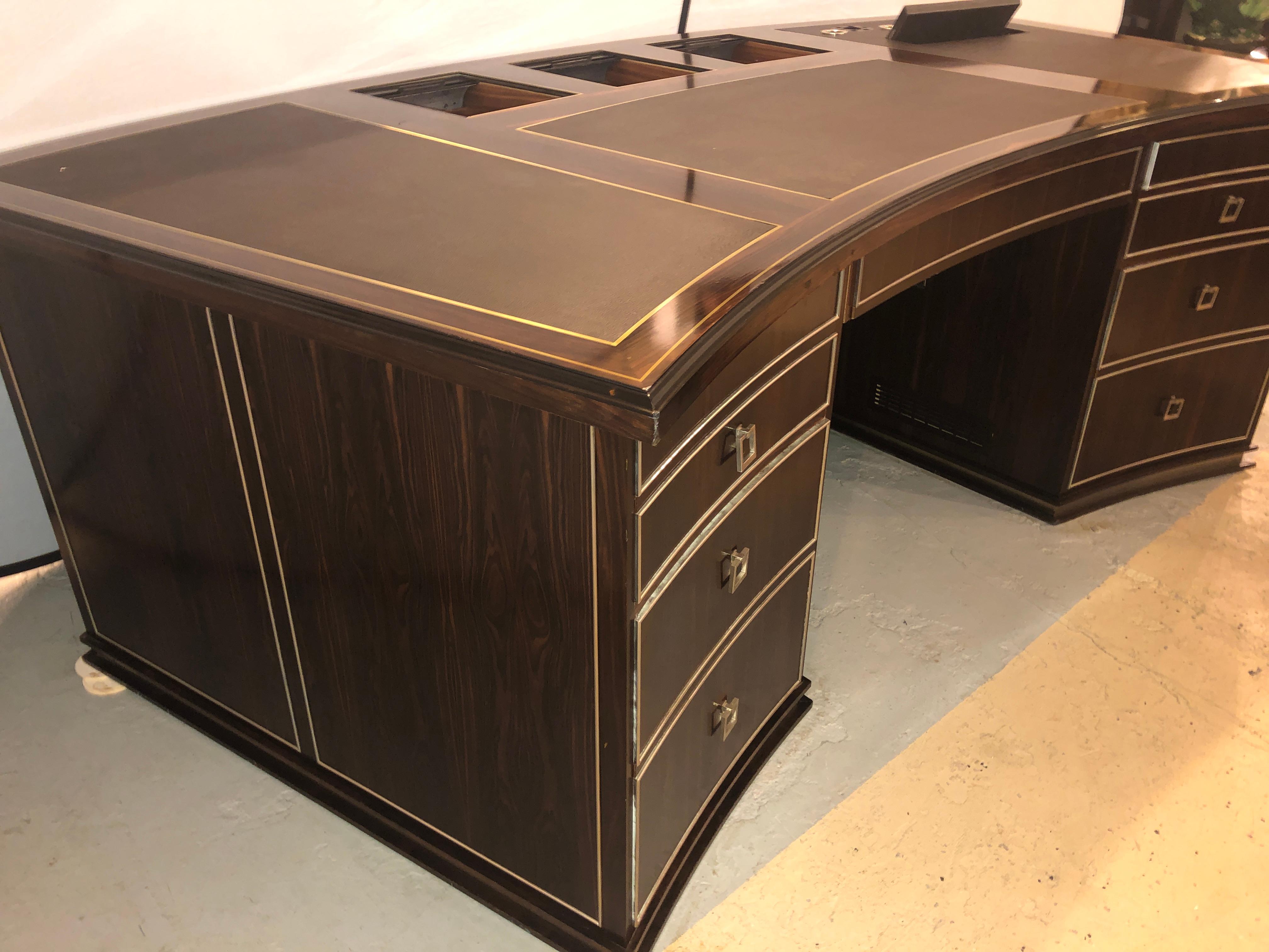 Monumental Hollywood Regency Style Executive's or Partners Desk in Rosewood 6