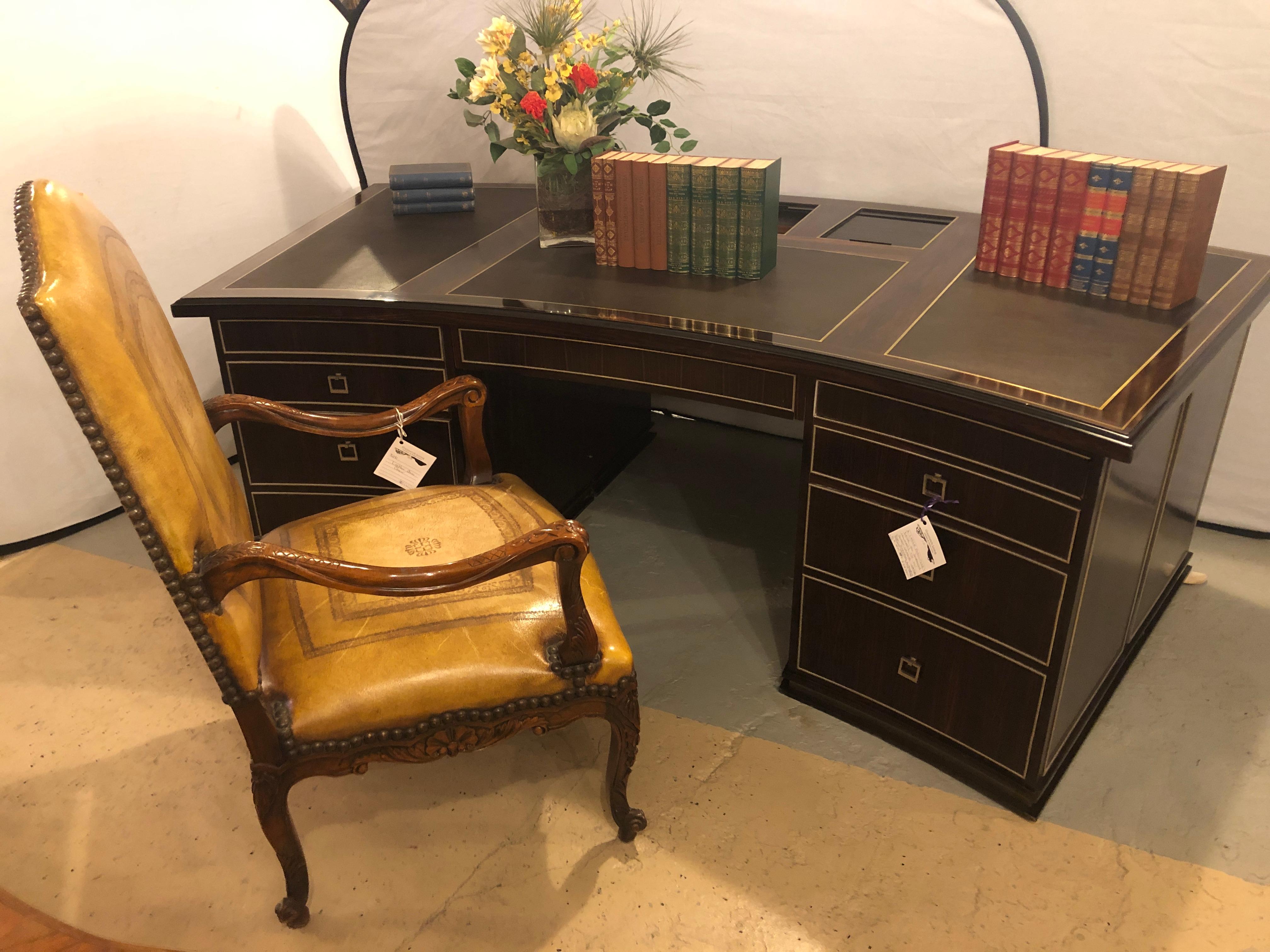 Art Deco Monumental Hollywood Regency Style Executive's or Partners Desk in Rosewood