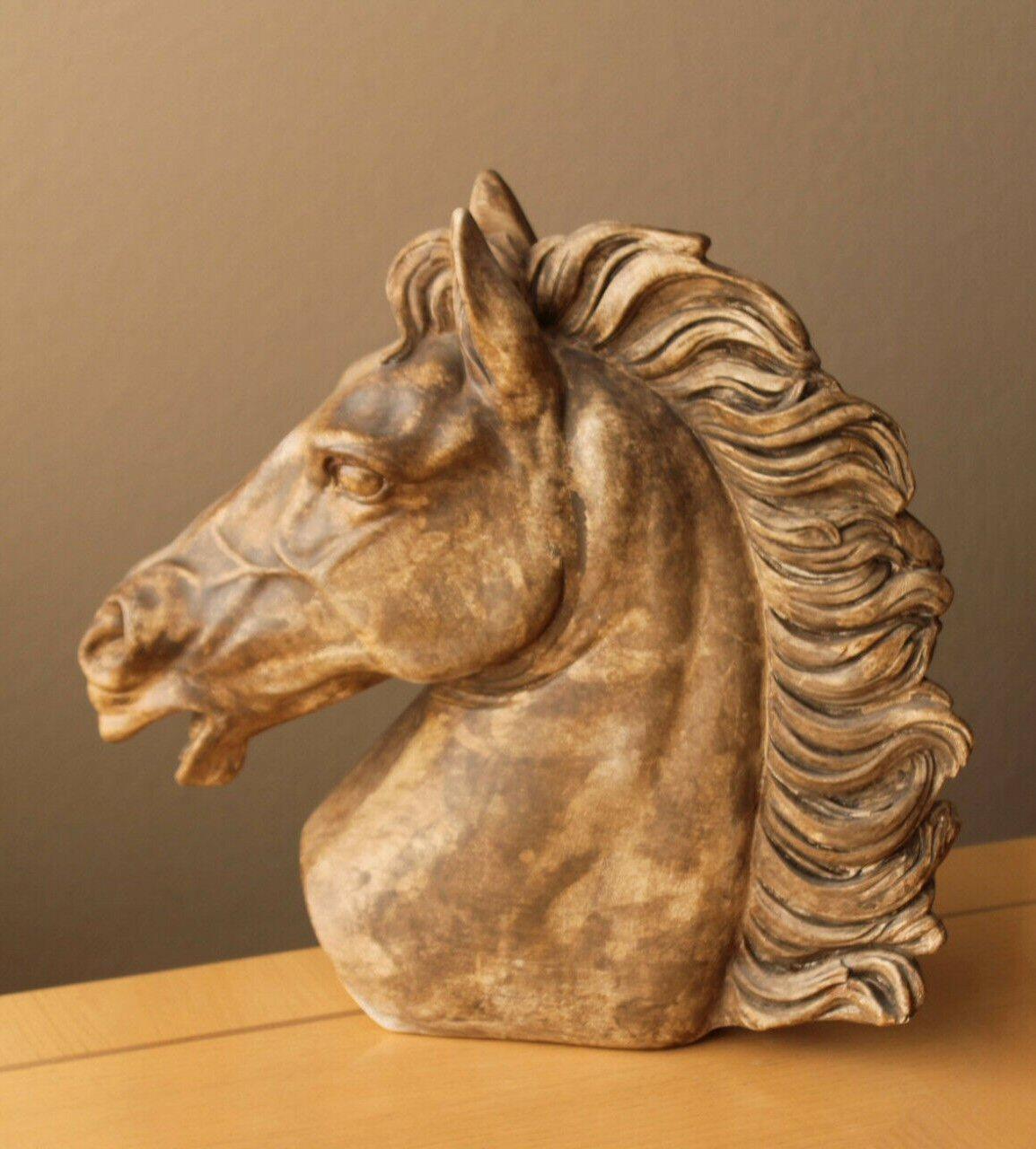 Plaster Monumental Horse Sculpture Equestrian Decor 1960s Lifelike Expressionist Art  For Sale