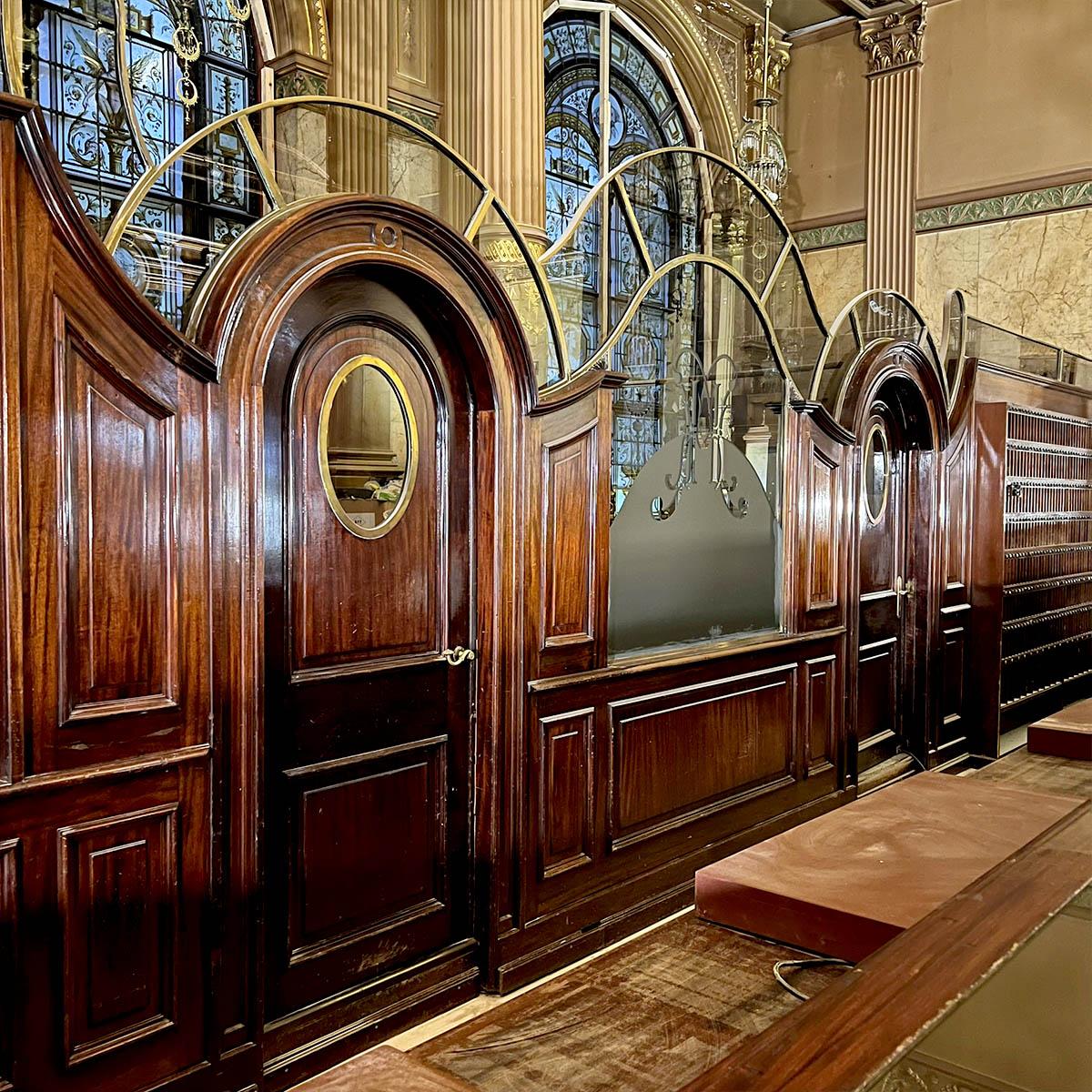 Monumental hotel reception desk set — 11.5m Front Counter, 16.9m Rear For Sale 2