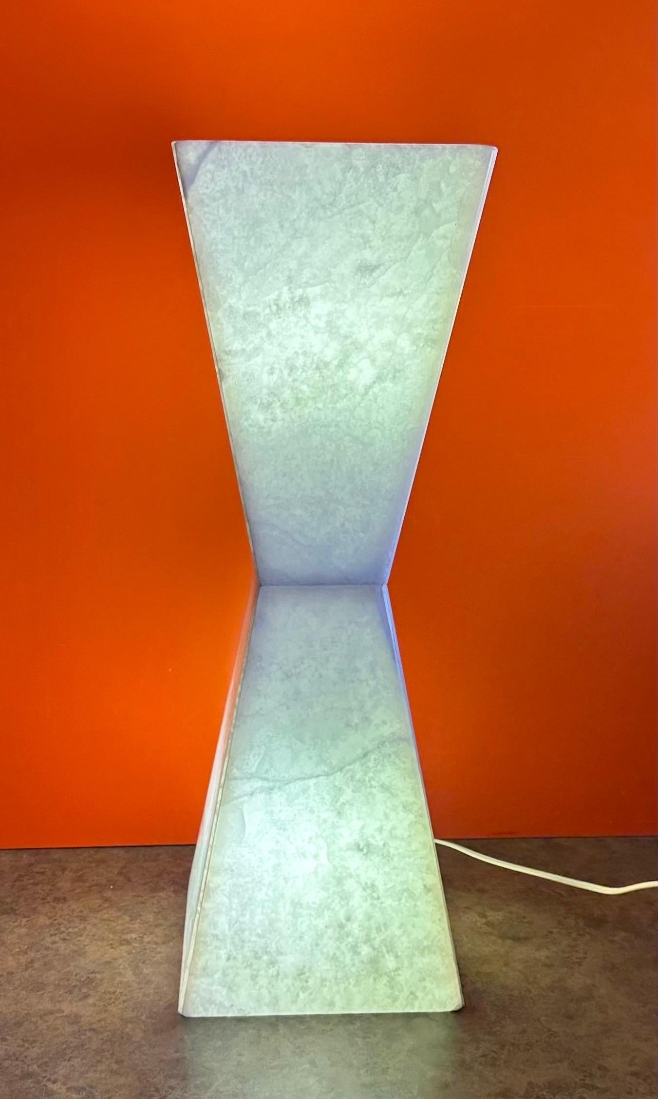 Monumental Hour Glass Shaped Post-Modern Quartz Table Lamp For Sale 4