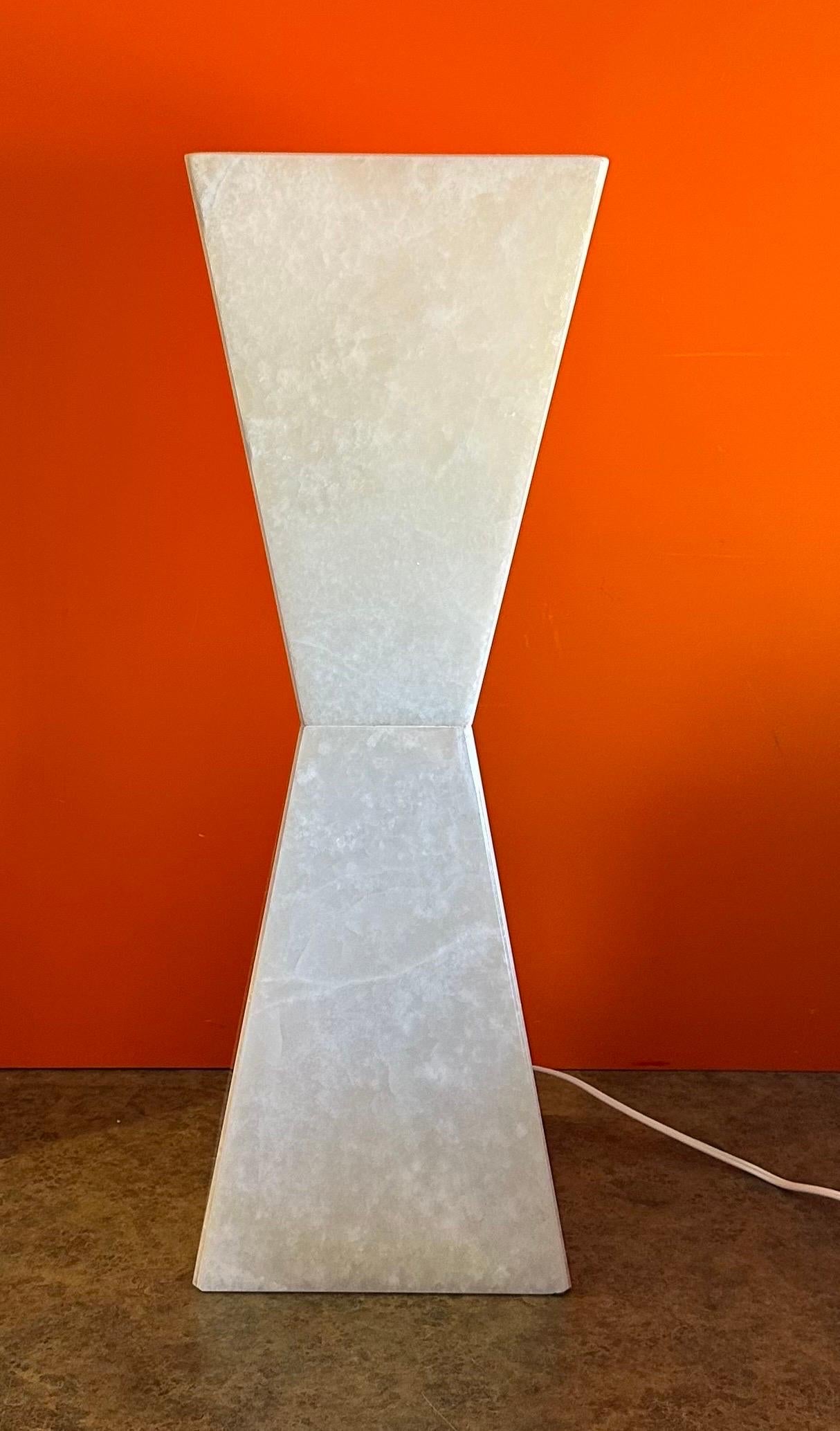 Monumental Hour Glass Shaped Post-Modern Quartz Table Lamp For Sale 5