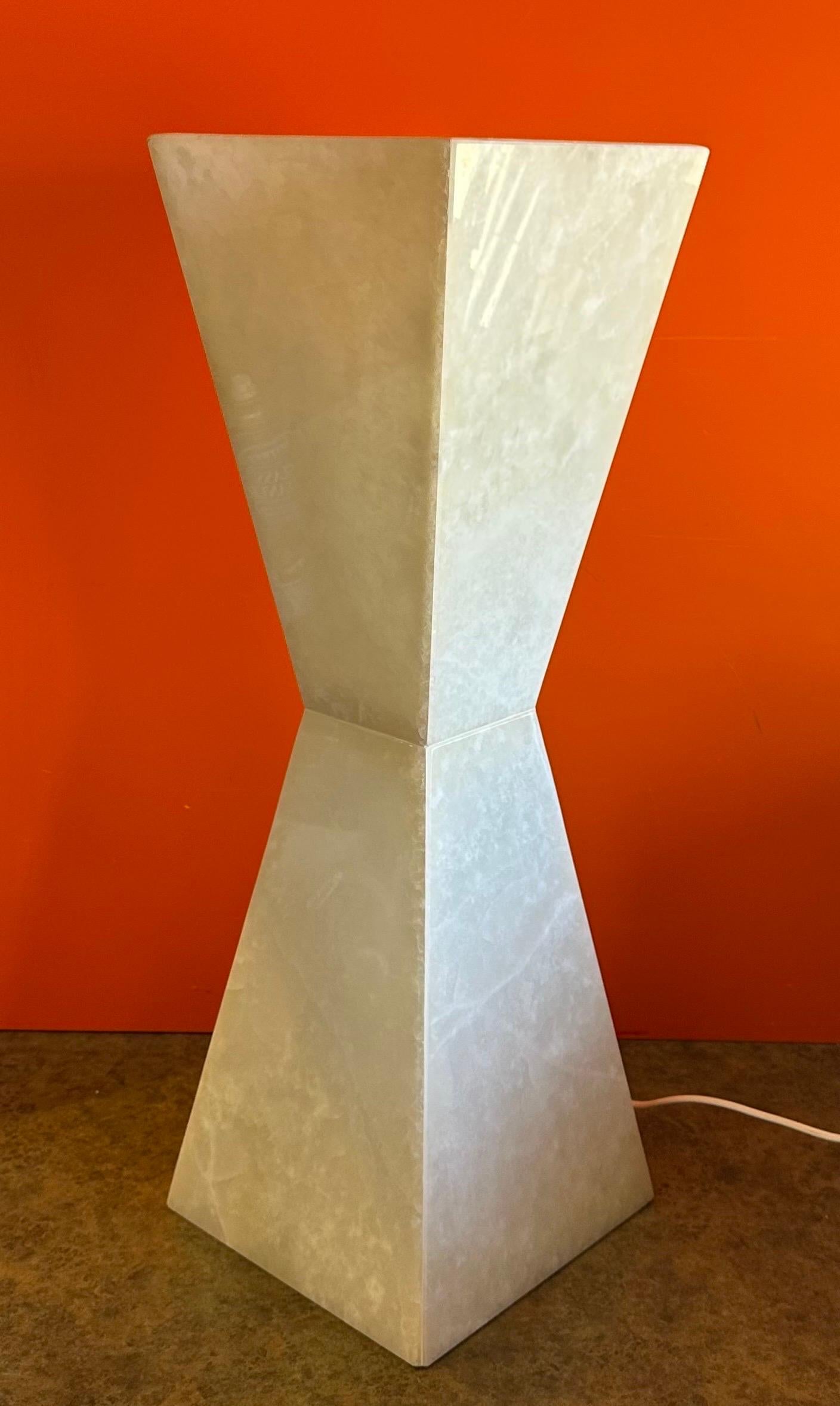 Monumental Hour Glass Shaped Post-Modern Quartz Table Lamp For Sale 7