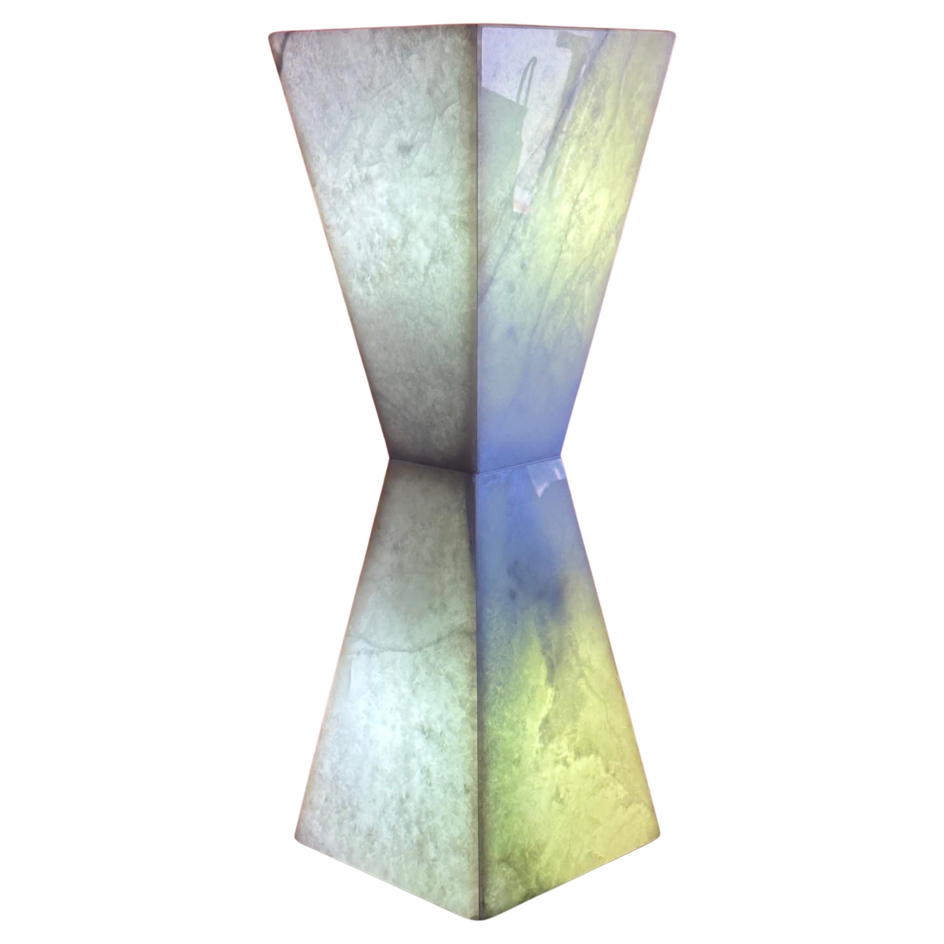 Monumental Hour Glass Shaped Post-Modern Quartz Table Lamp In Good Condition For Sale In San Diego, CA