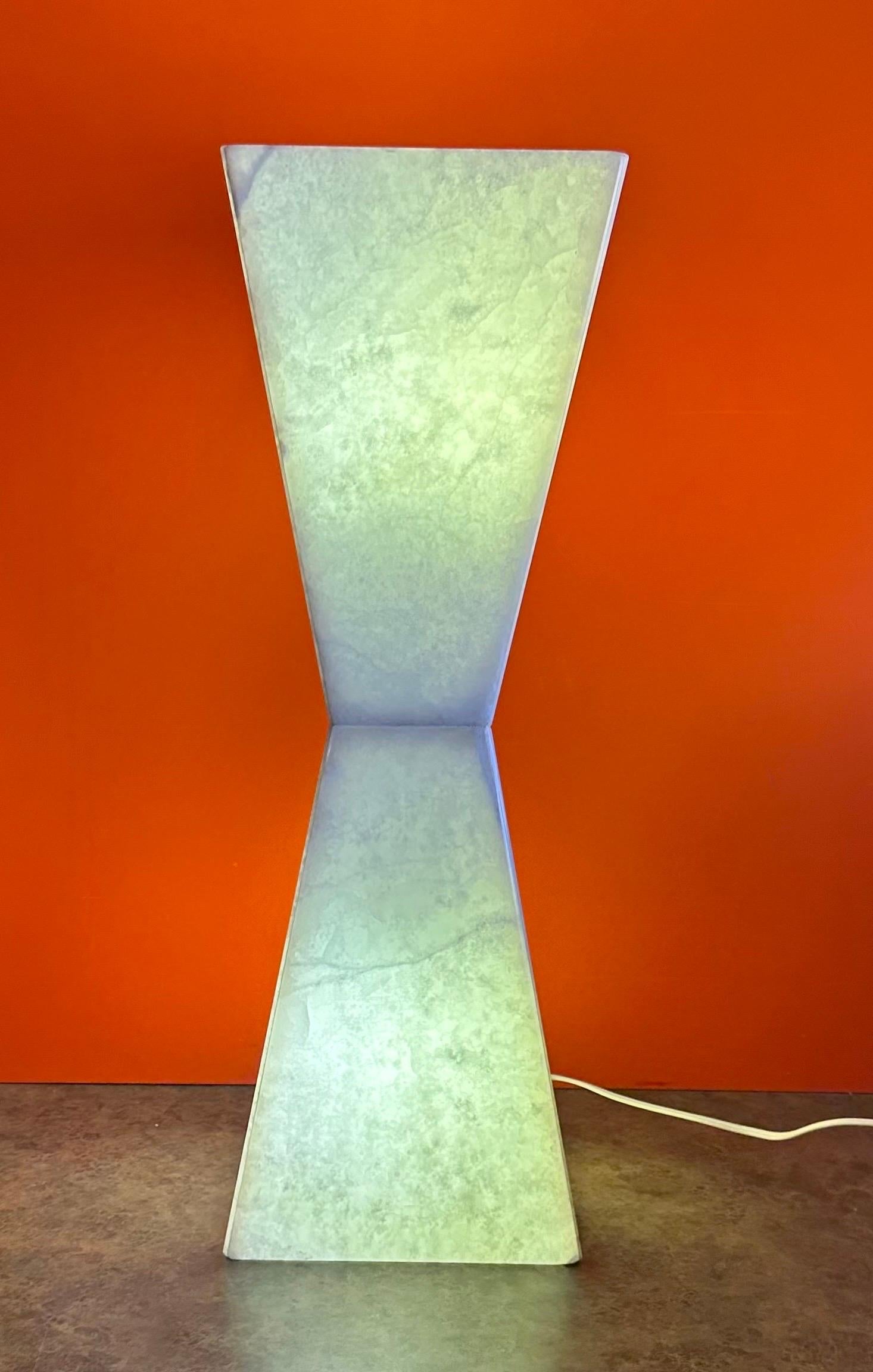 Monumental Hour Glass Shaped Post-Modern Quartz Table Lamp For Sale 2
