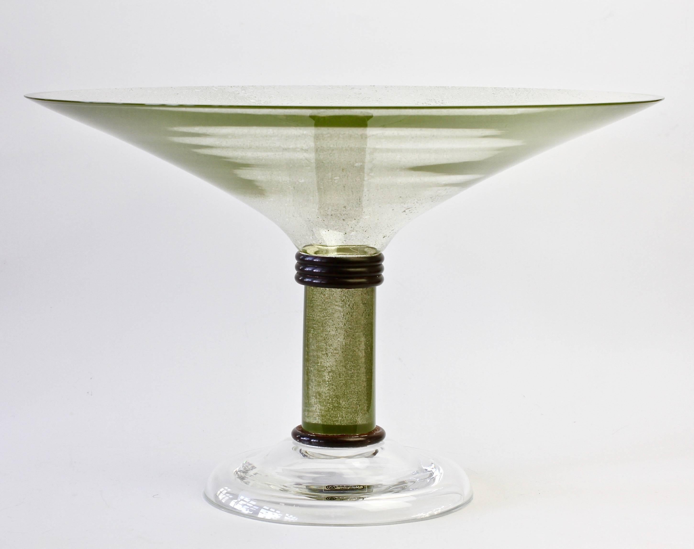 Monumental cuenco o plato de servir de cristal de Murano firmado por Seguso Vetri Darte Moderno de mediados de siglo en venta