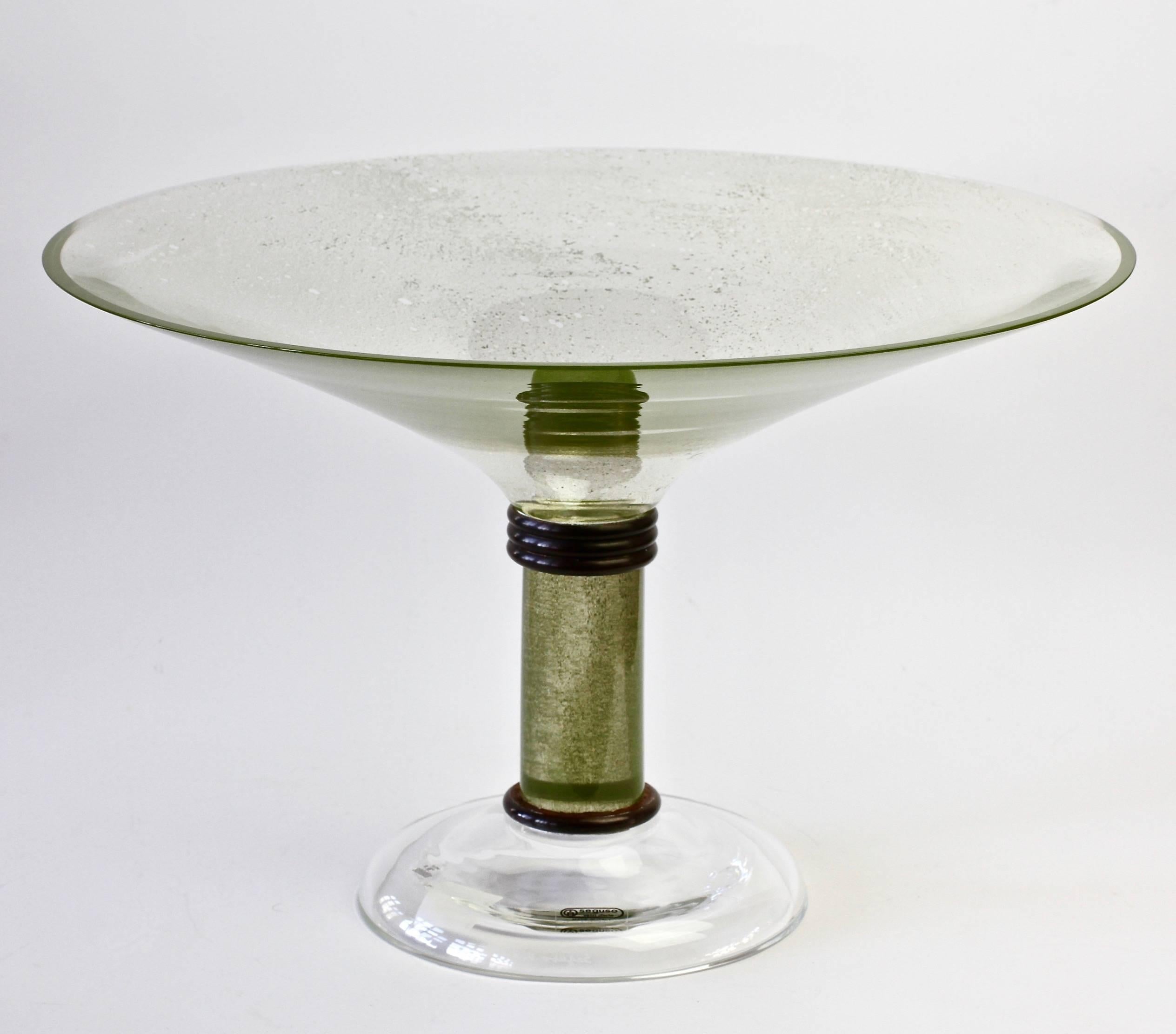 Mid-Century Modern Monumental Huge Signed Seguso Vetri Darte Murano Glass Serving Bowl or Dish For Sale