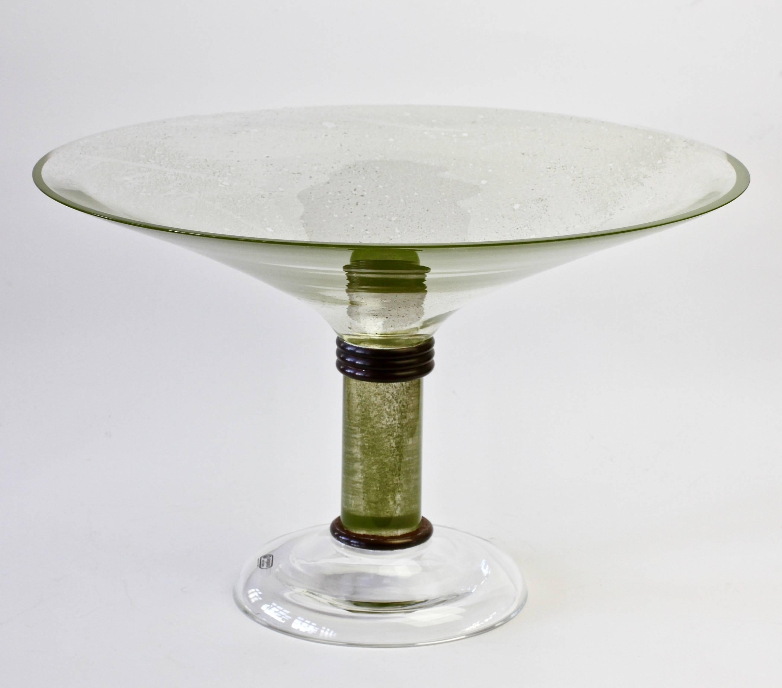Italian Monumental Huge Signed Seguso Vetri Darte Murano Glass Serving Bowl or Dish For Sale