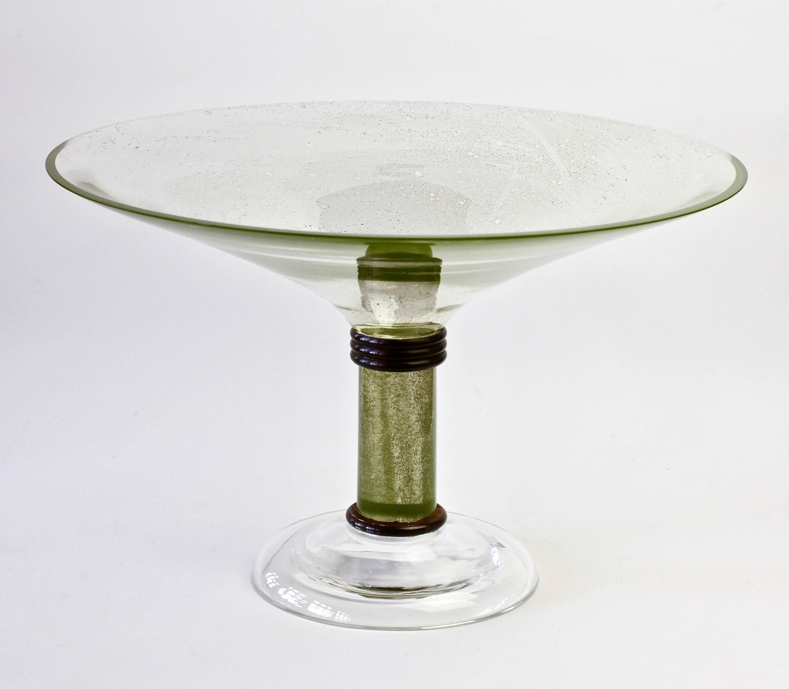 Monumental cuenco o plato de servir de cristal de Murano firmado por Seguso Vetri Darte siglo XX en venta