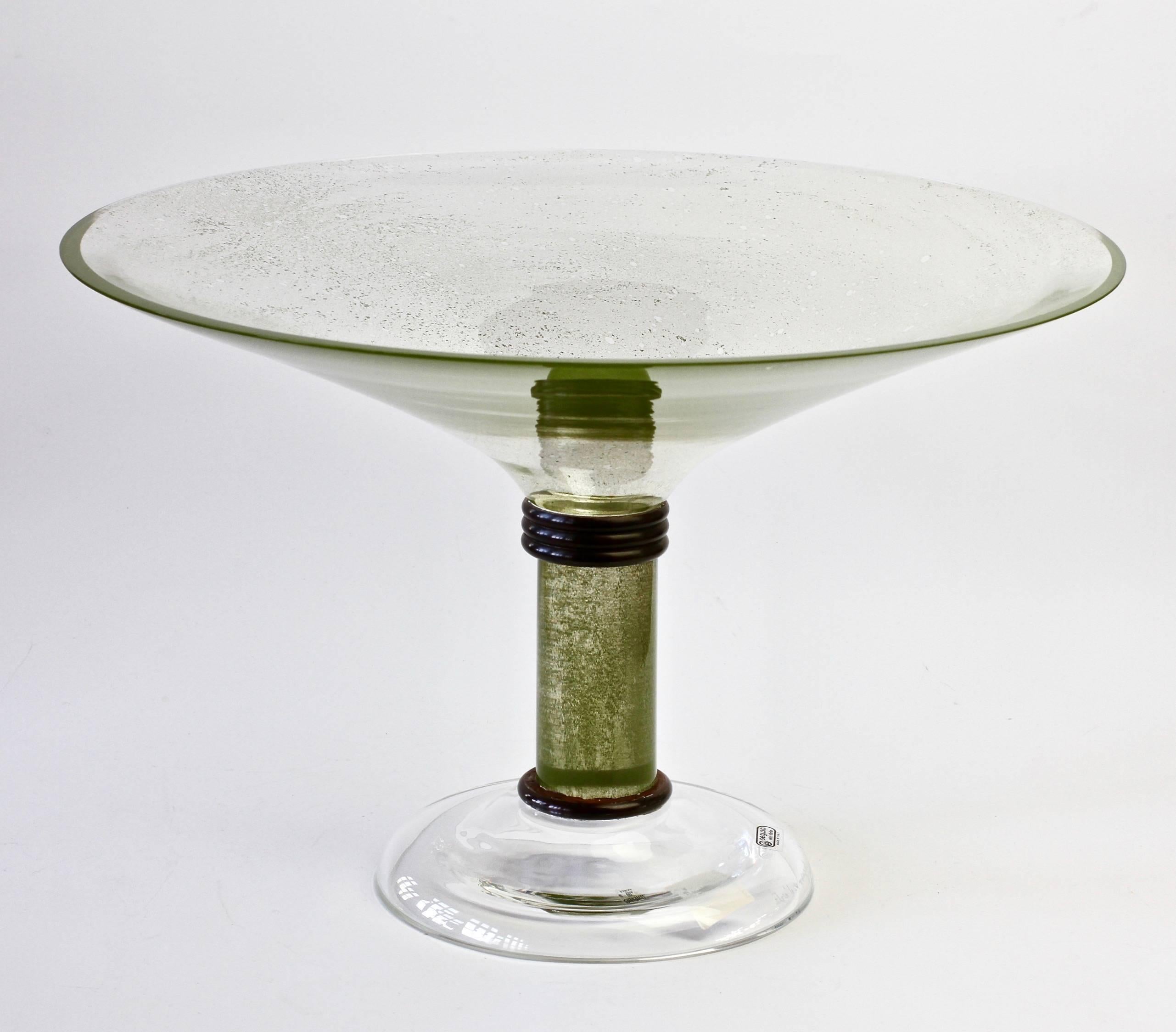 20th Century Monumental Huge Signed Seguso Vetri Darte Murano Glass Serving Bowl or Dish For Sale