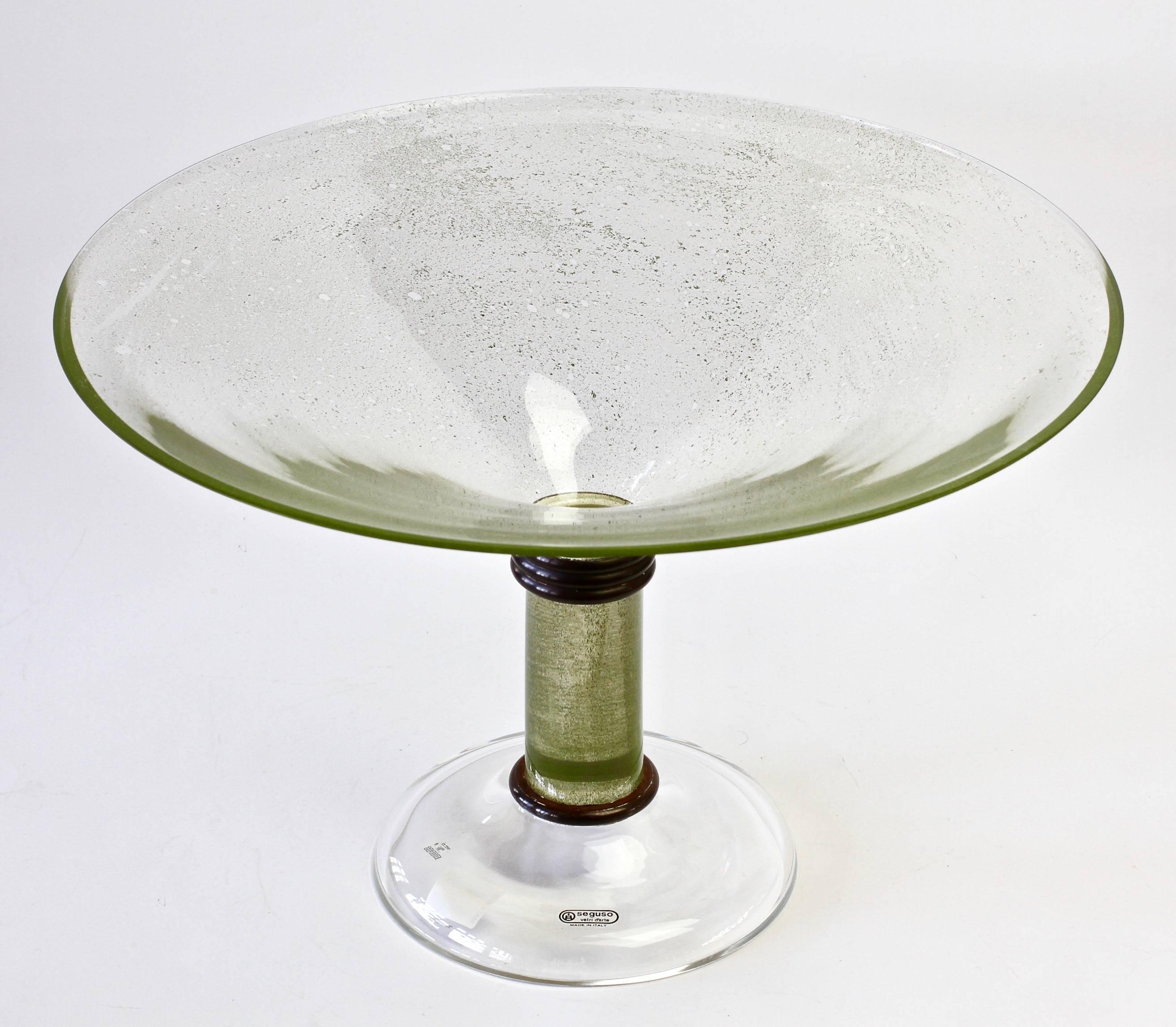 Monumental Huge Signed Seguso Vetri Darte Murano Glass Serving Bowl or Dish For Sale 1