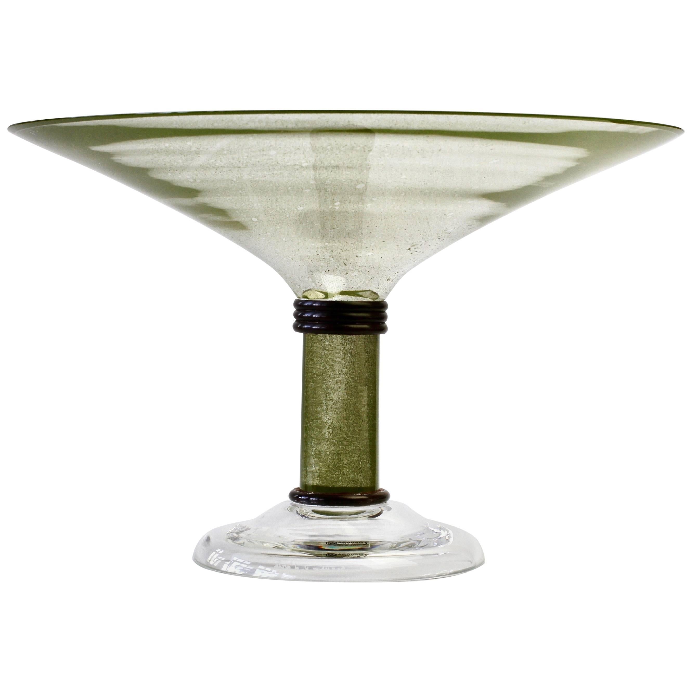Monumental Huge Signed Seguso Vetri Darte Murano Glass Serving Bowl or Dish For Sale
