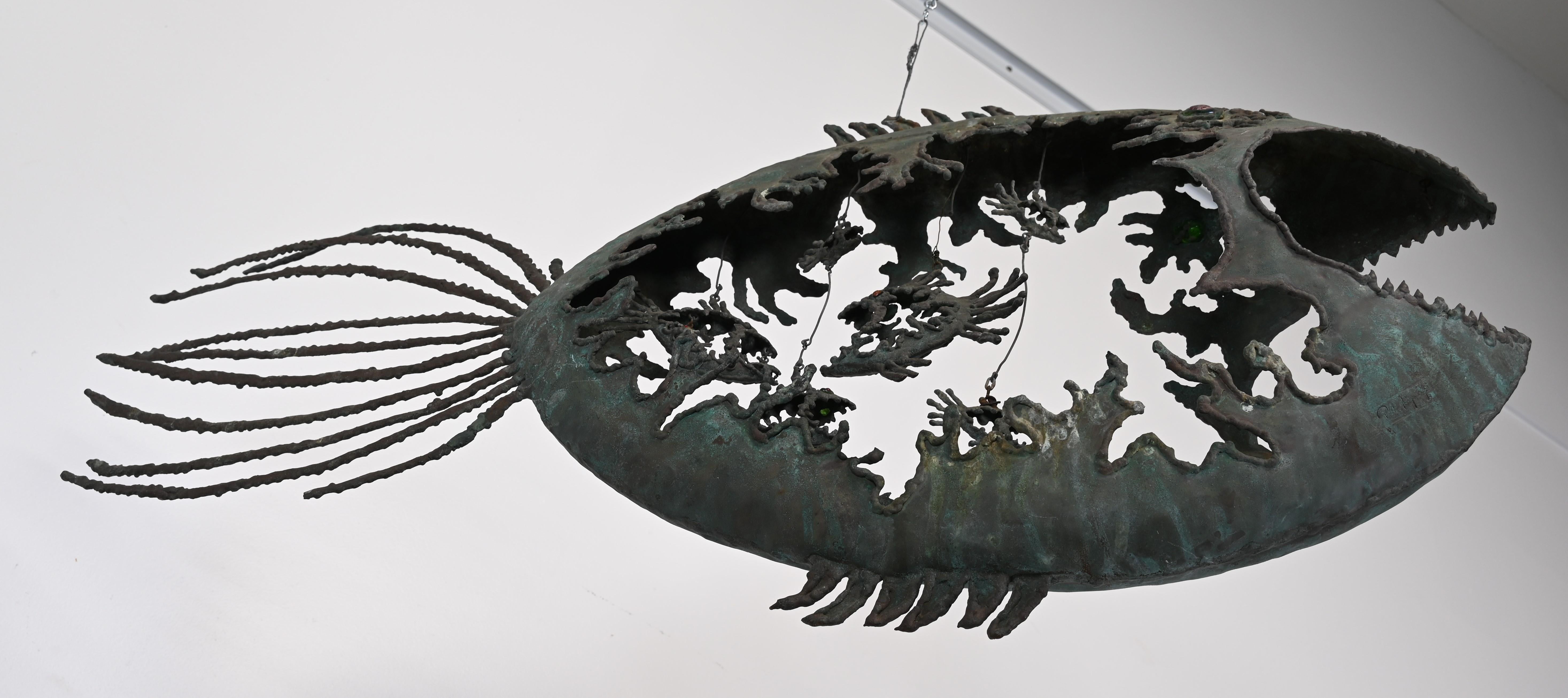 Monumental Hungarian Brutalist Fish Sculpture by Pal Kepenyes, 1960s 8