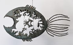Monumental Hungarian Brutalist Fish Sculpture by Pal Kepenyes, 1960s
