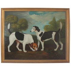 Retro Monumental Hunting Dog Oil Painting / Unsigned