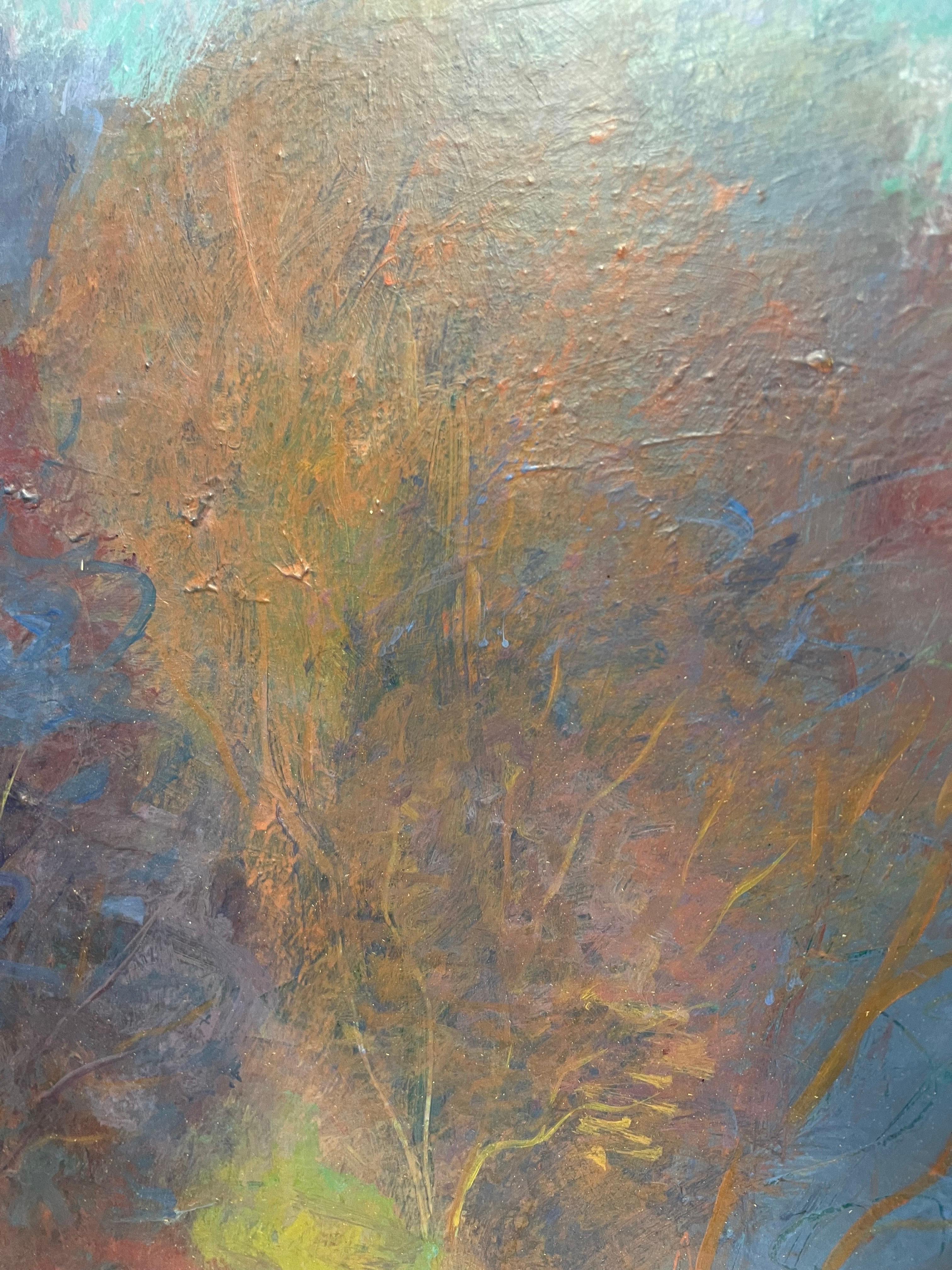 Monumental Impasto Plein Air Painting of Trees For Sale 6