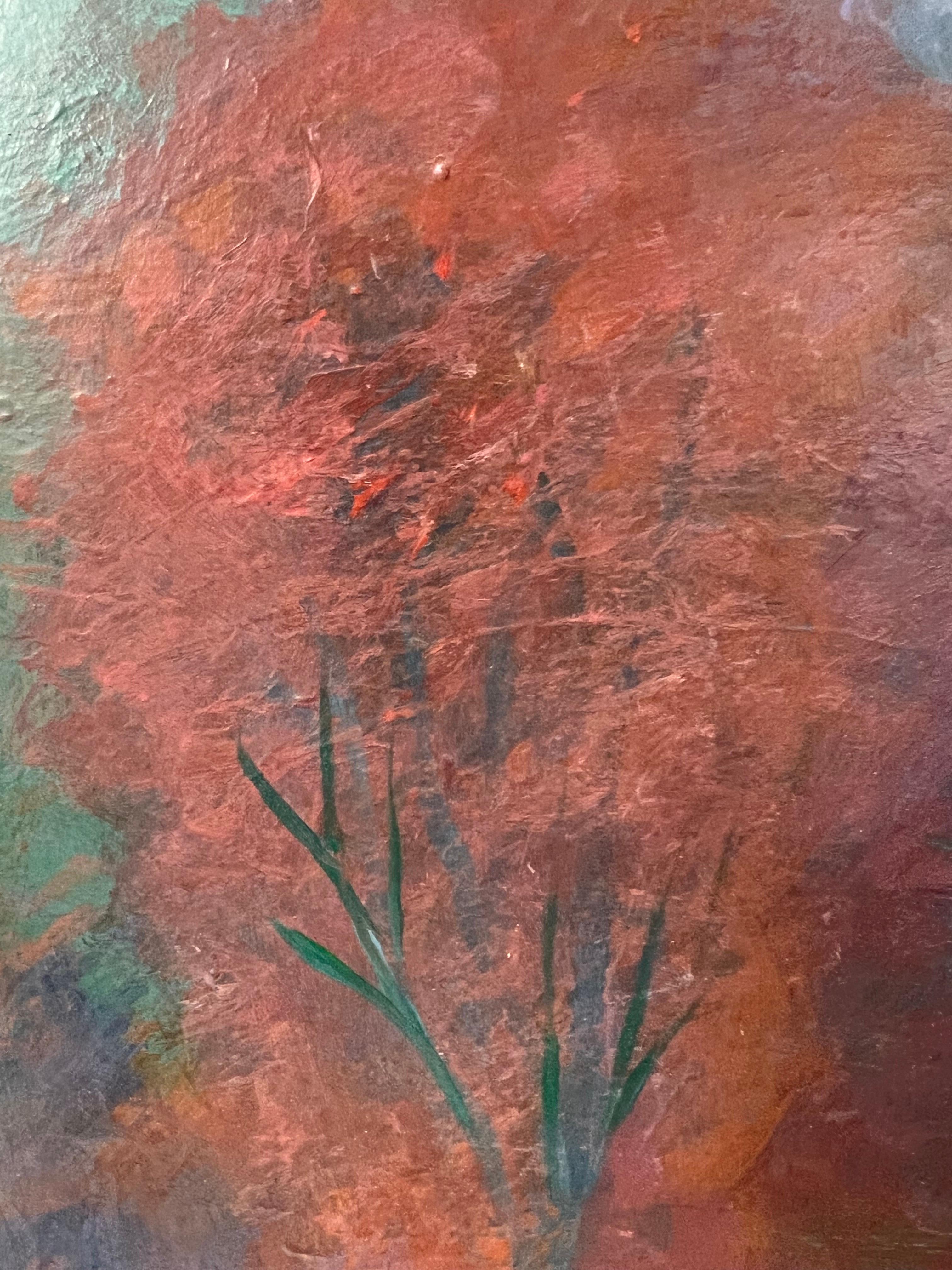 Monumental Impasto Plein Air Painting of Trees For Sale 8