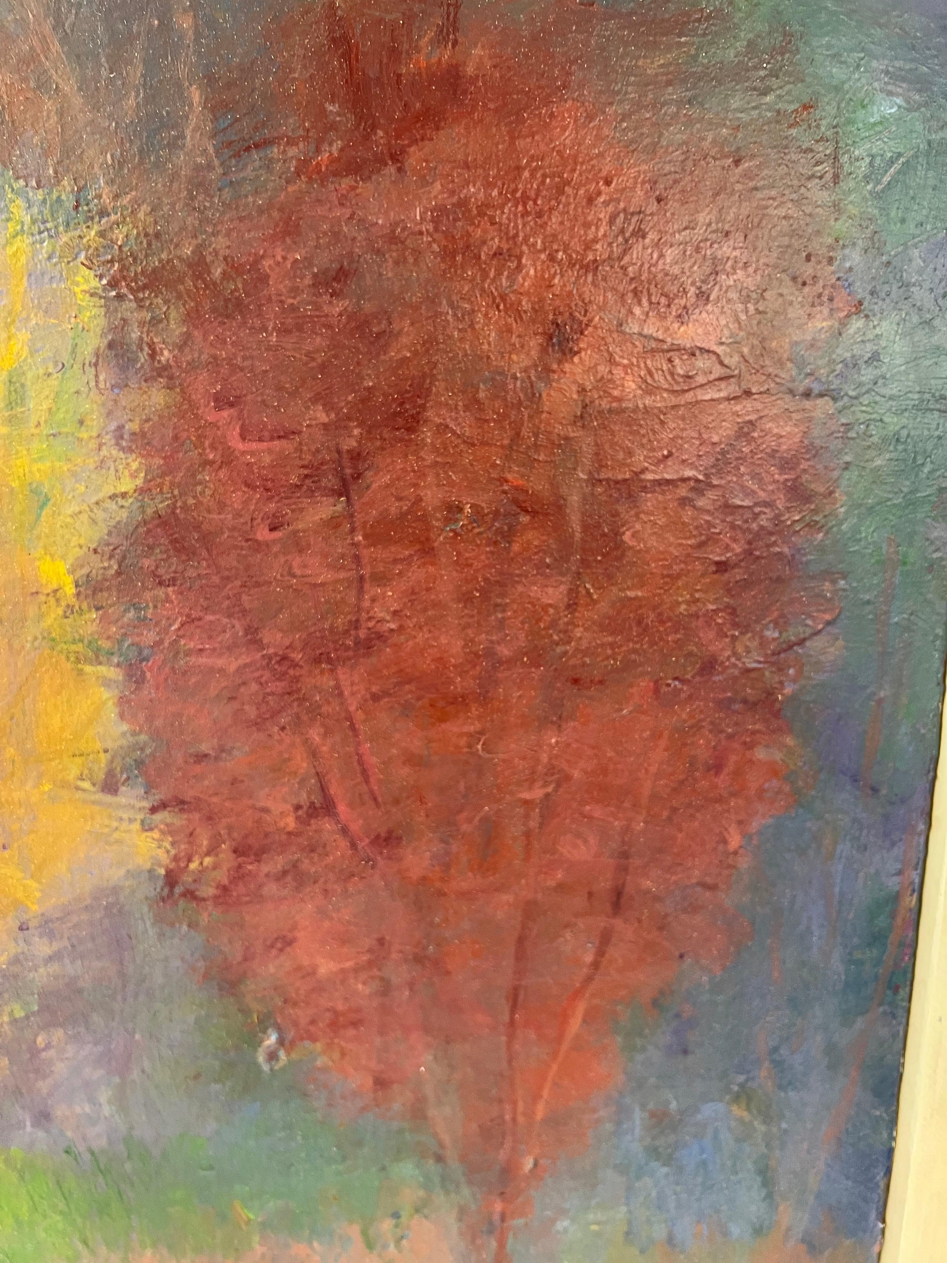 Monumental Impasto Plein Air Painting of Trees For Sale 9