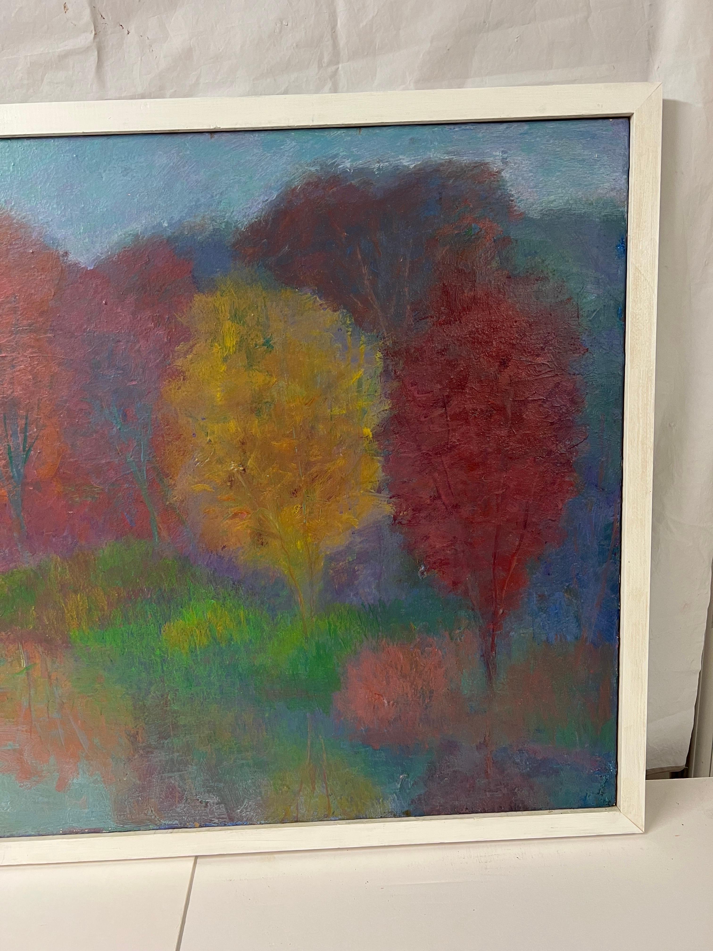 Monumental Impasto Plein Air Painting of Trees For Sale 11