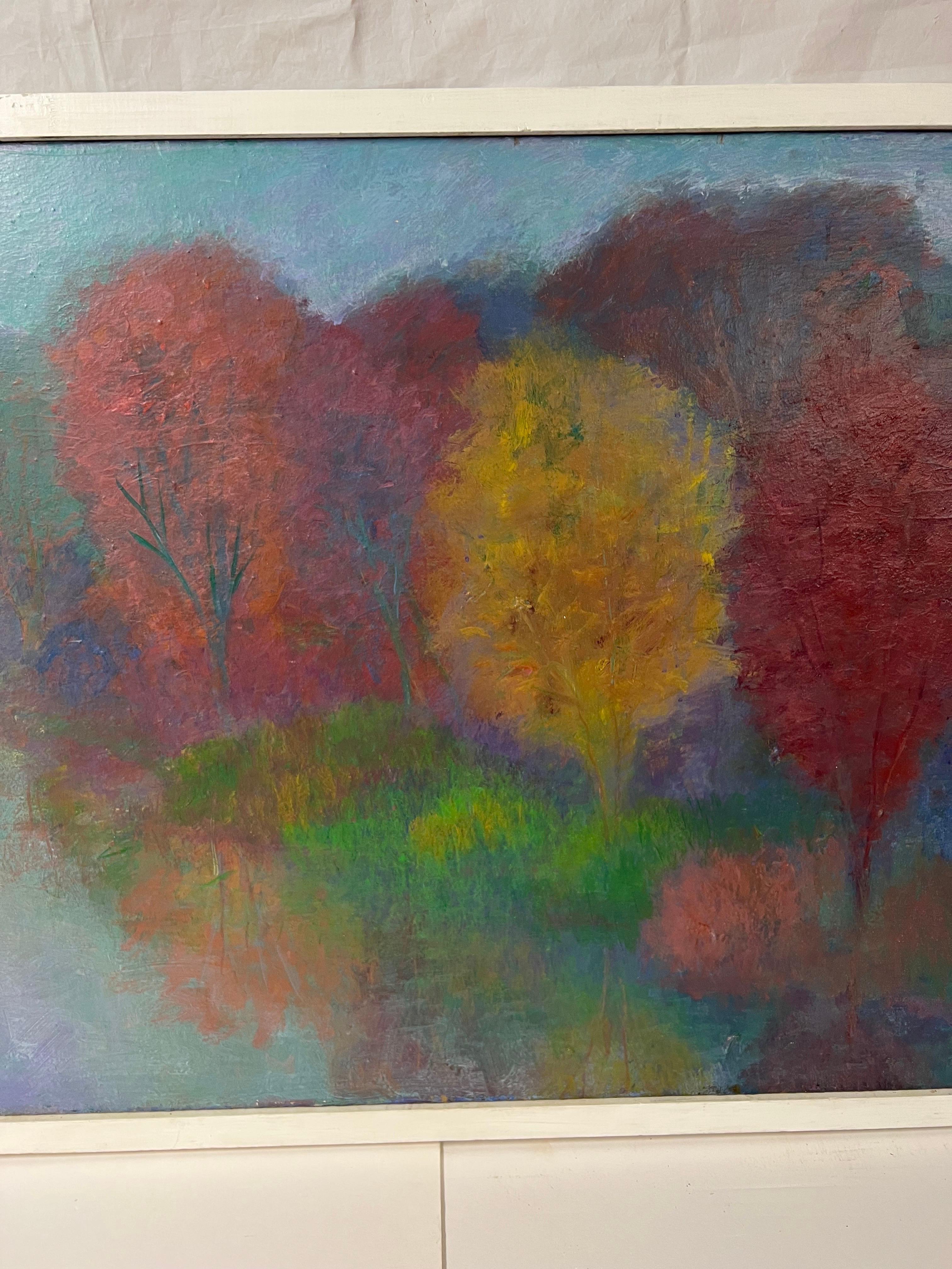 Monumental Impasto Plein Air Painting of Trees For Sale 12