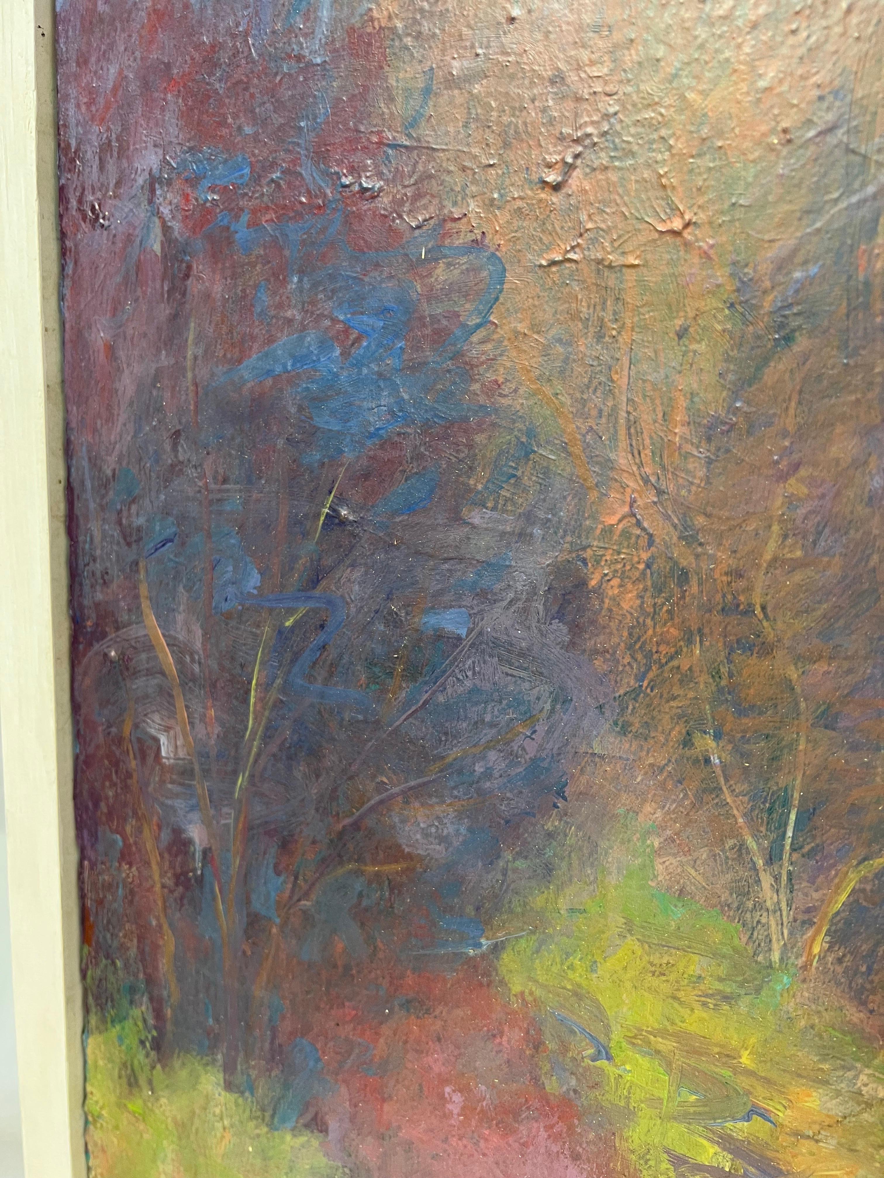 Monumental Impasto Plein Air Painting of Trees For Sale 15
