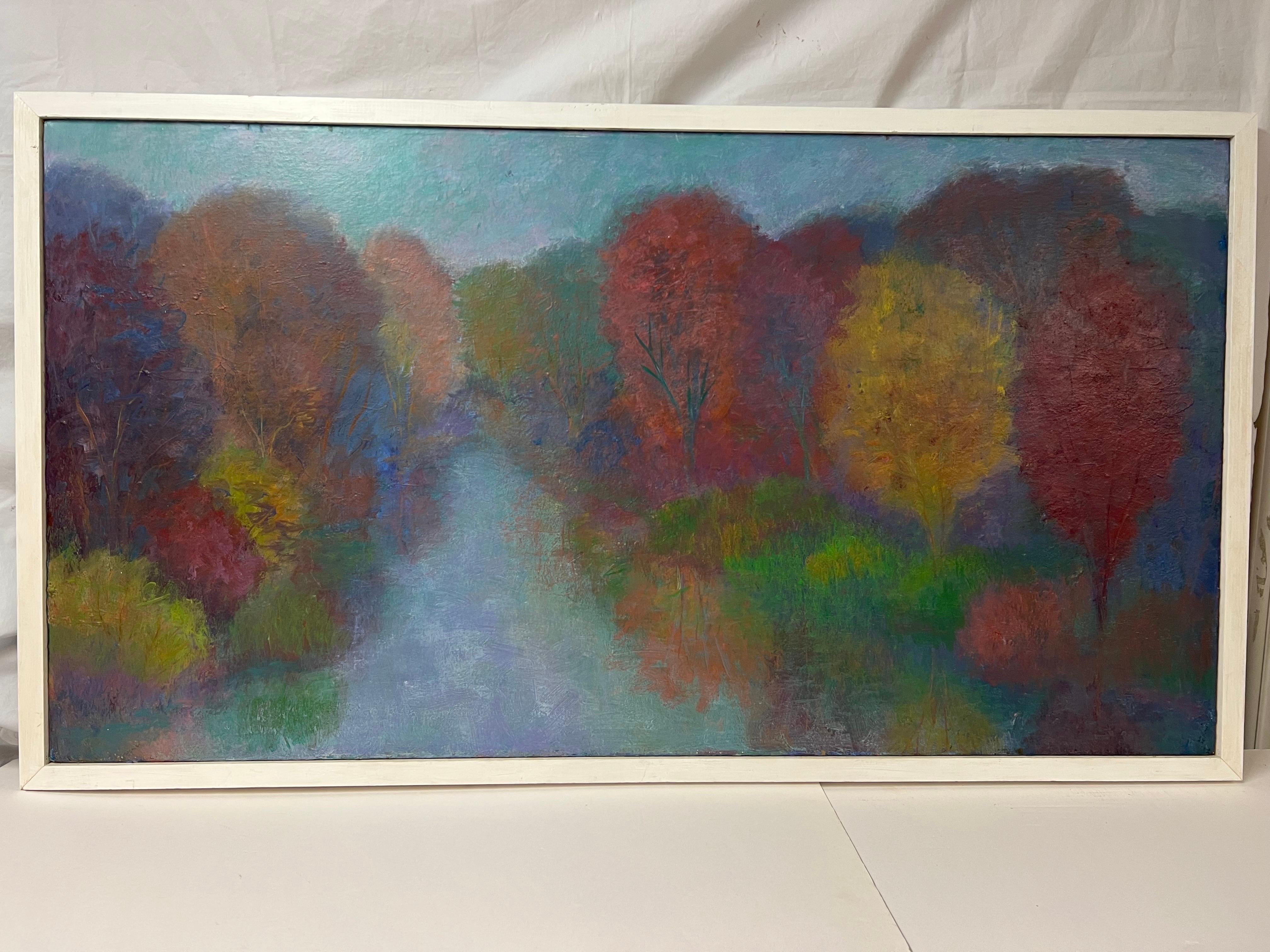 Canvas Monumental Impasto Plein Air Painting of Trees For Sale