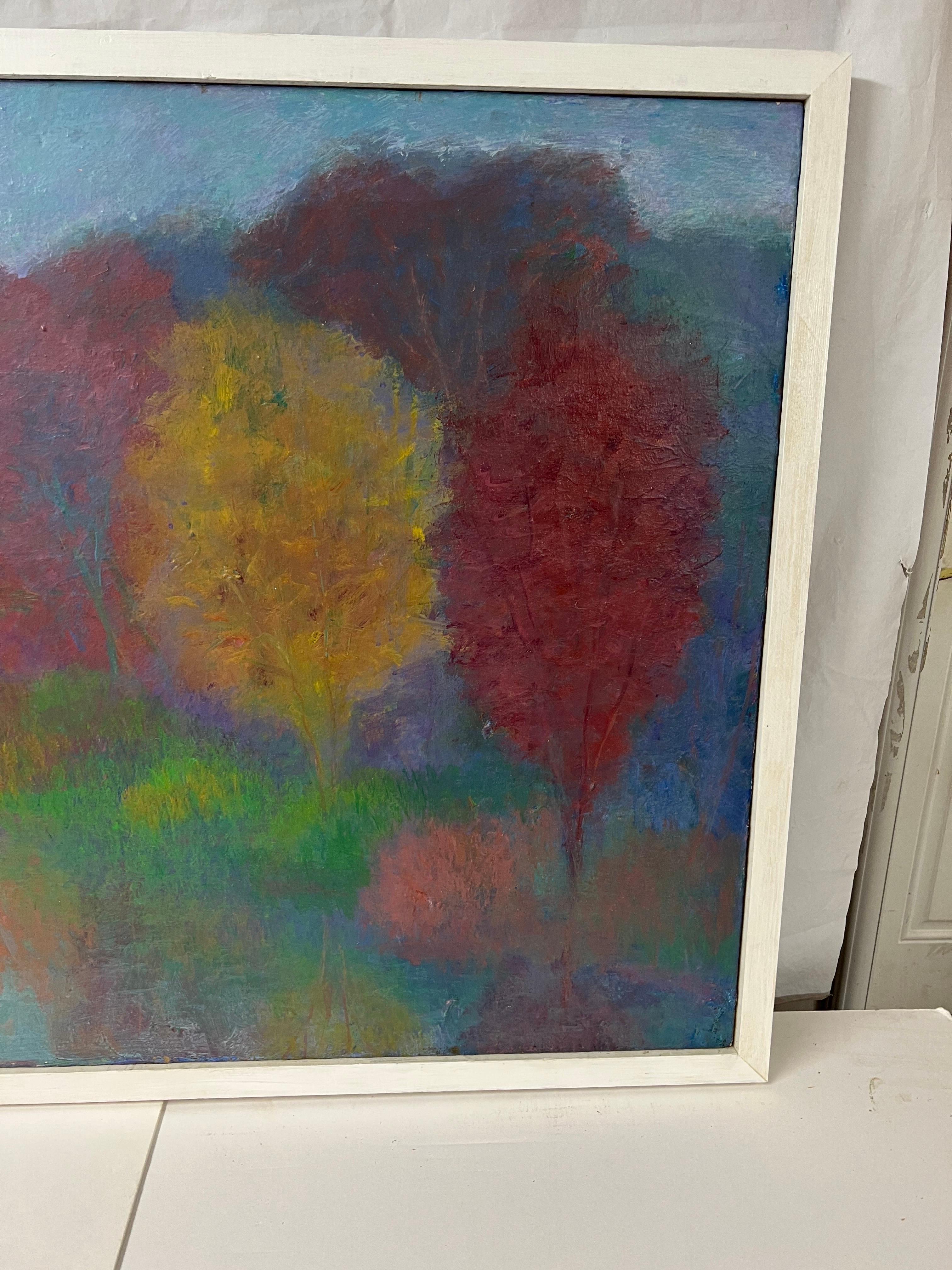 Monumental Impasto Plein Air Painting of Trees For Sale 3