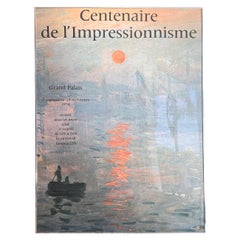 Cartel de exposición de arte impresionista monumental, enmarcado, París 1974