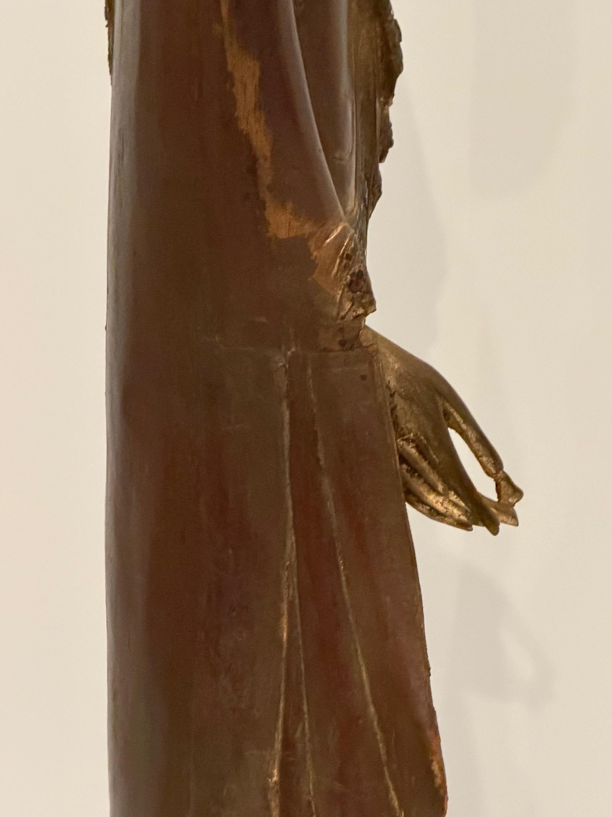 Monumental Impressive Carved Wood Buddha Statue in vendita 3