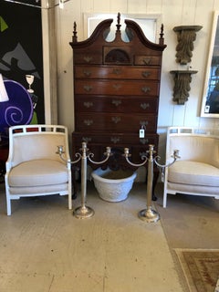 Monumental Impressive Pair of Nickel Candleabras