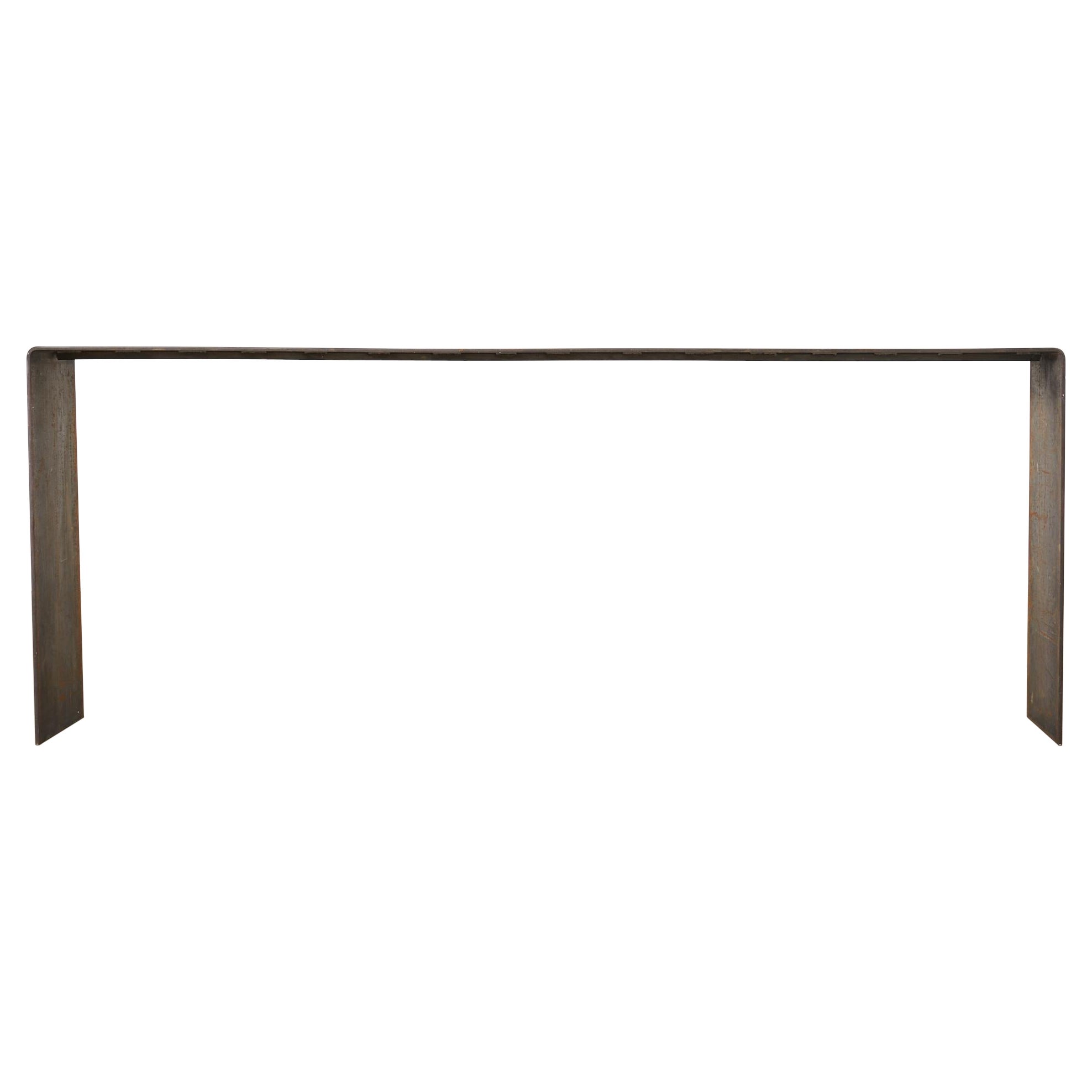 Monumental Industrial Age Style Patinated Iron Waterfall Console
